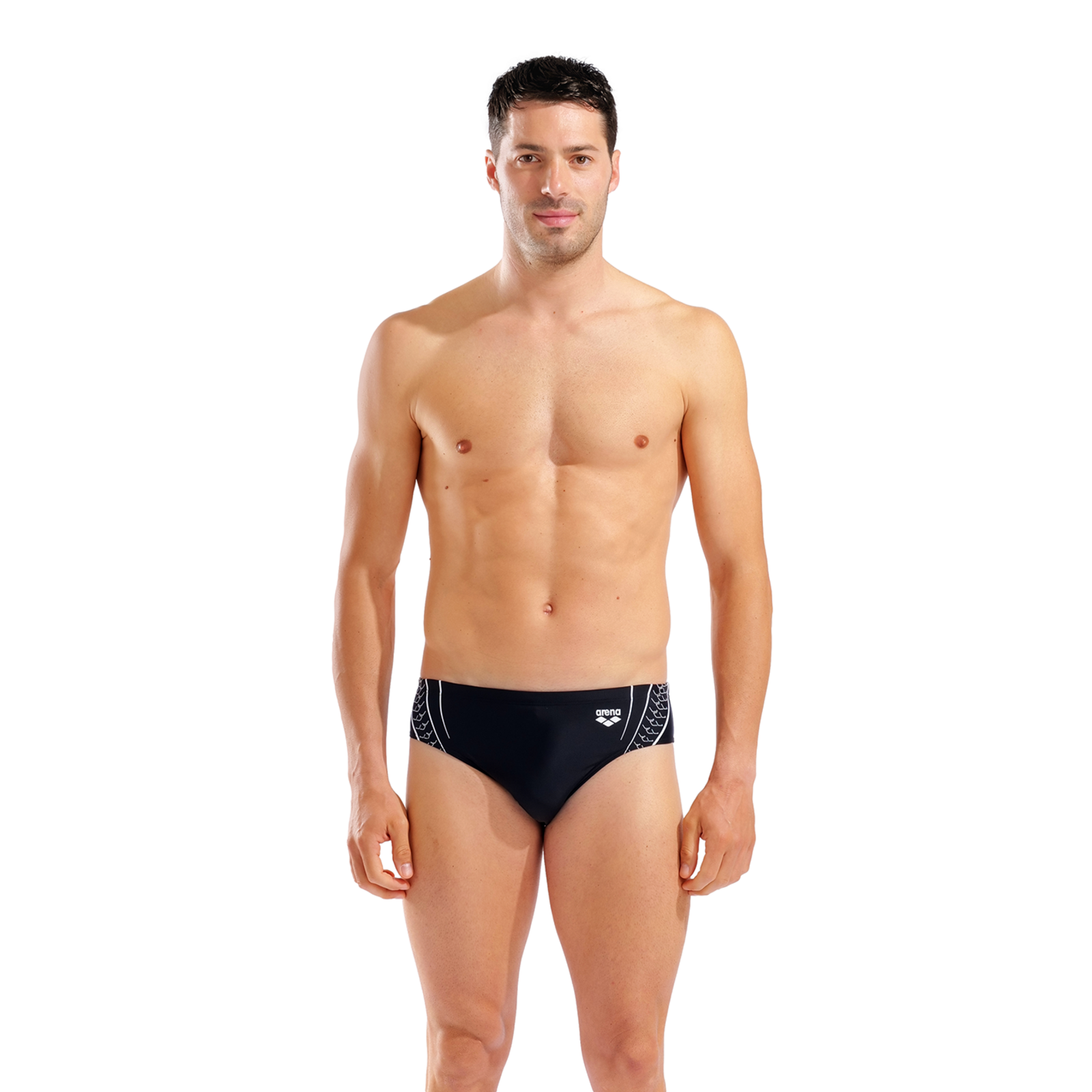 Arena M Arena Double Graphic Swim Briefs Swim Slip in SCHWARZ