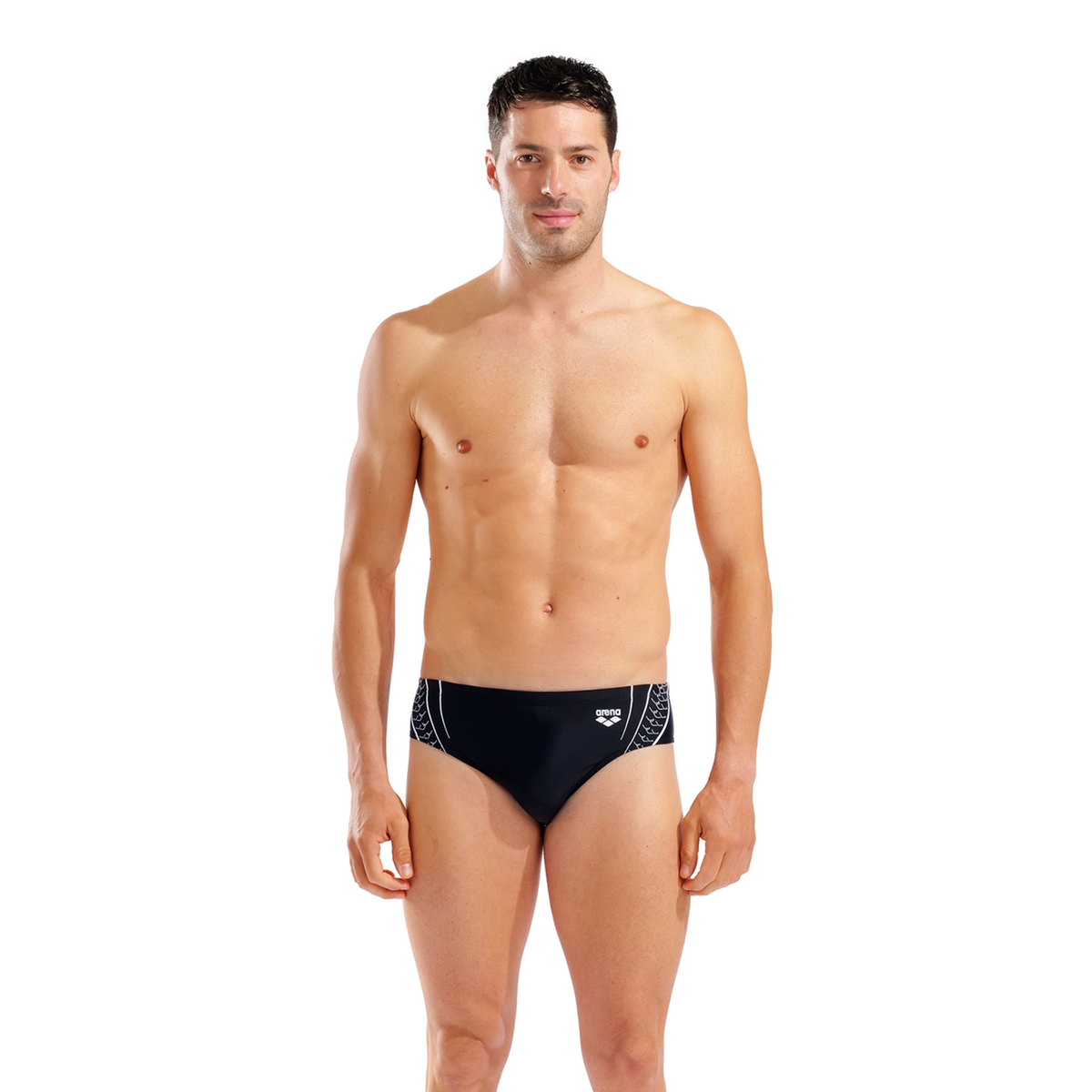 Arena M Arena Double Graphic Swim Briefs Swim Slip in SCHWARZ