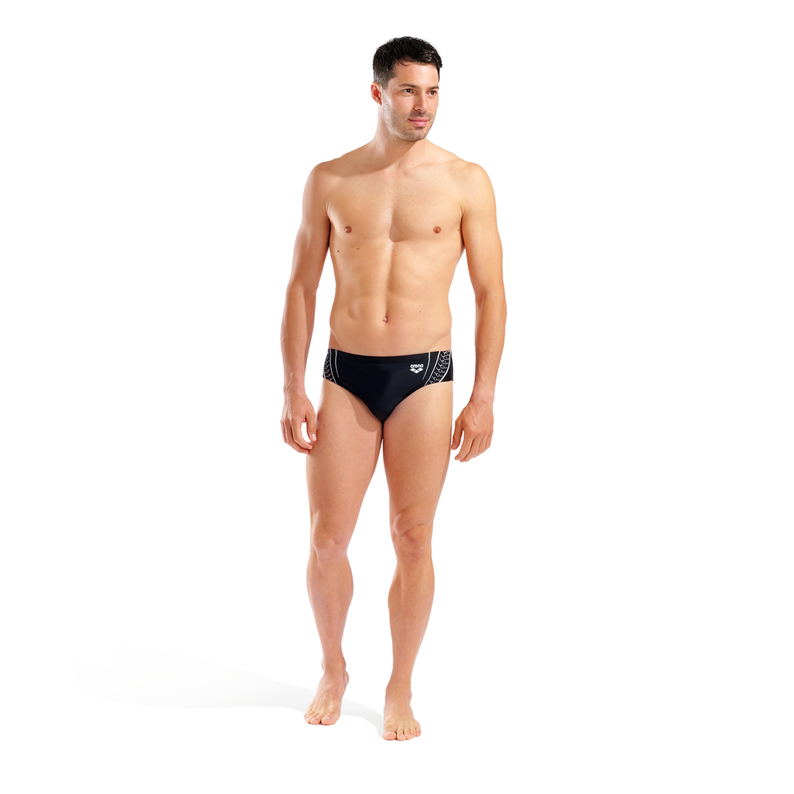 Arena M Arena Double Graphic Swim Briefs Swim Slip in SCHWARZ