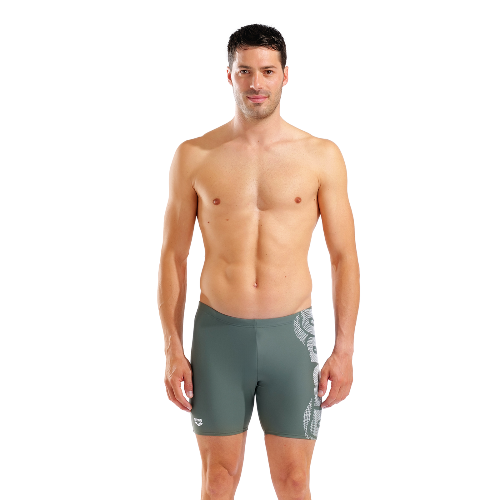 Arena M Arena Swim Mid Jammer Graphic Swim Midjammer in GRAU