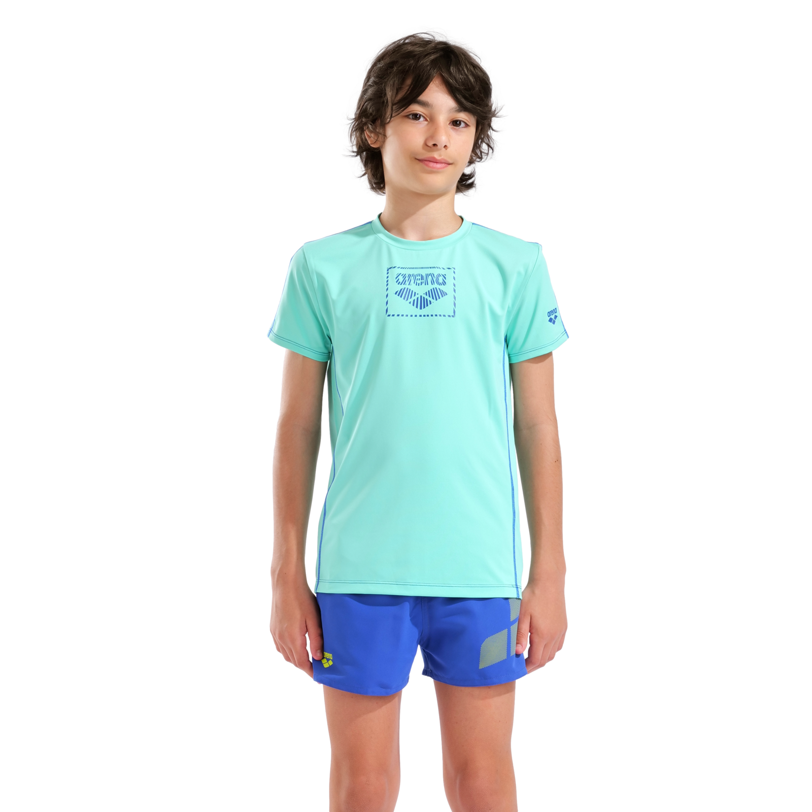 Arena Unisex Jr Arena S/S Swim Shirt UV Shirt in BLAU