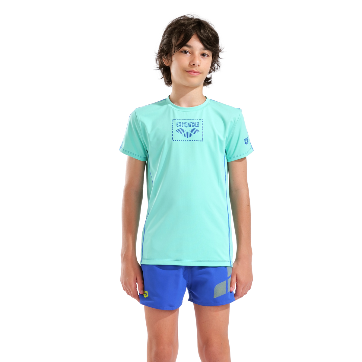 Arena Unisex Jr Arena S/S Swim Shirt UV Shirt in BLAU