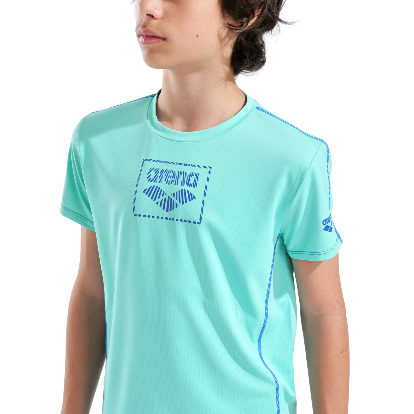 Arena Unisex Jr Arena S/S Swim Shirt UV Shirt in BLAU