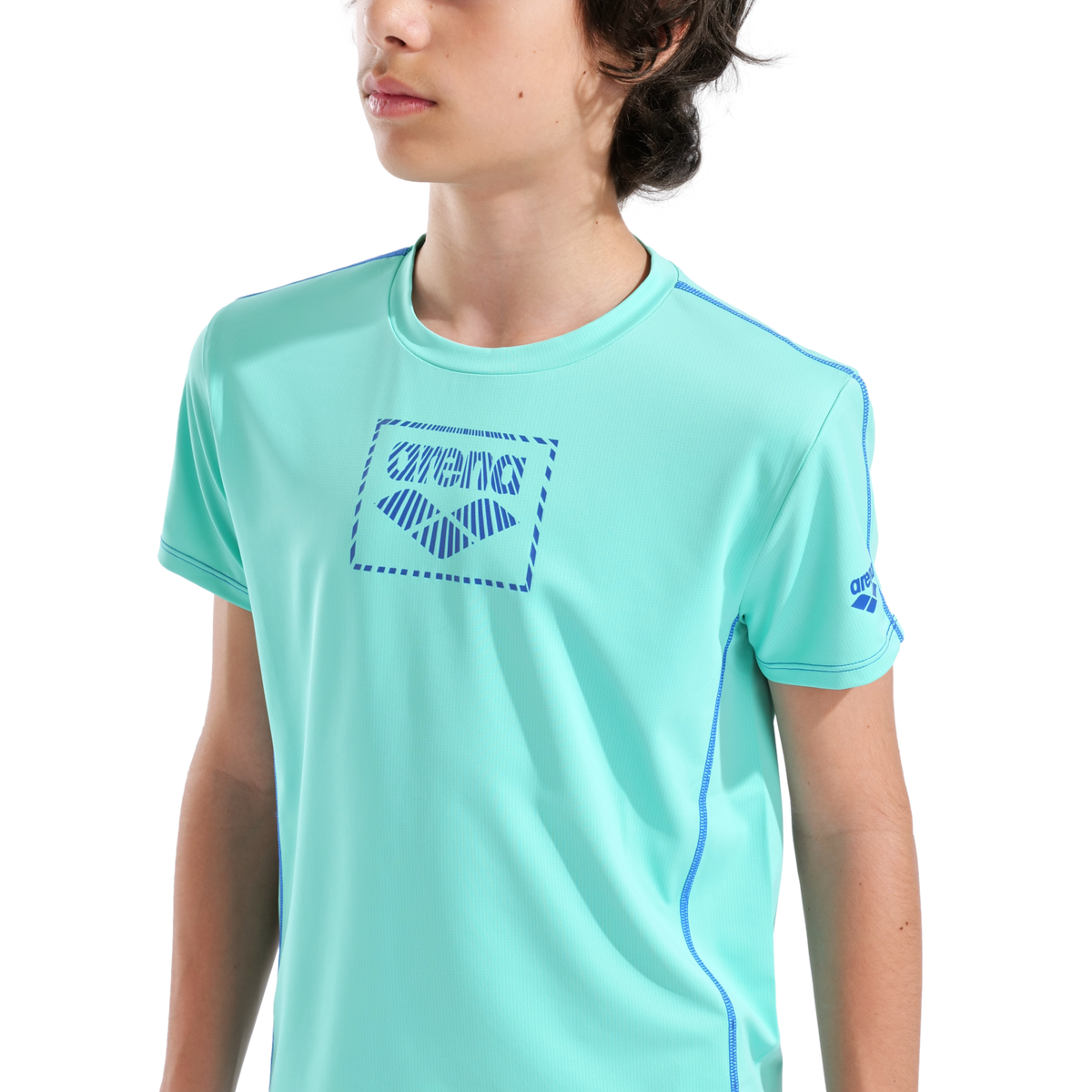 Arena Unisex Jr Arena S/S Swim Shirt UV Shirt in BLAU