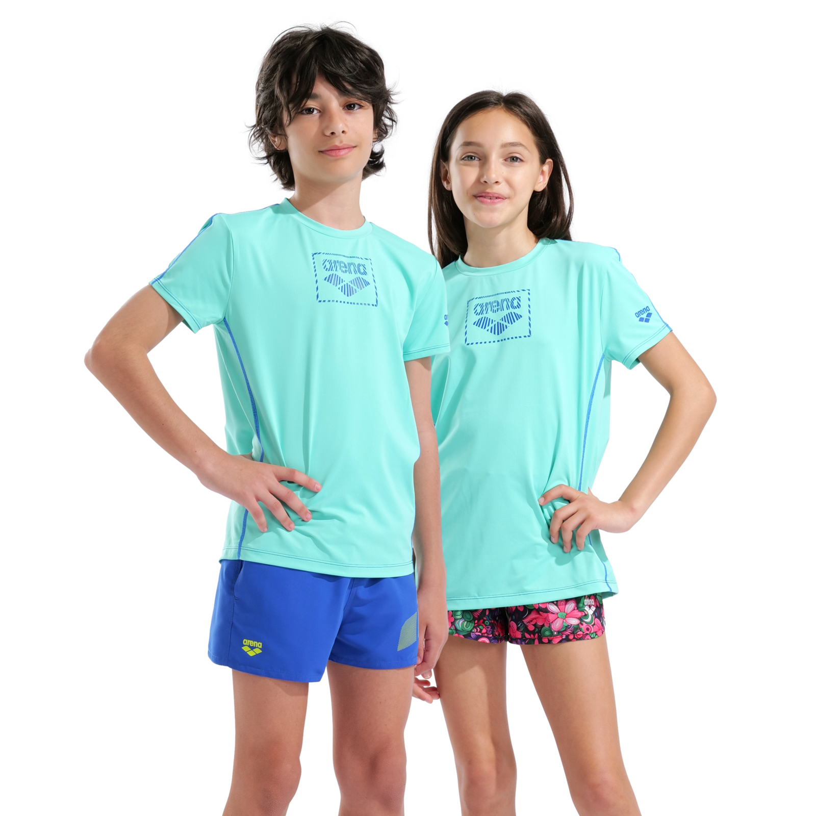 Arena Unisex Jr Arena S/S Swim Shirt UV Shirt in BLAU