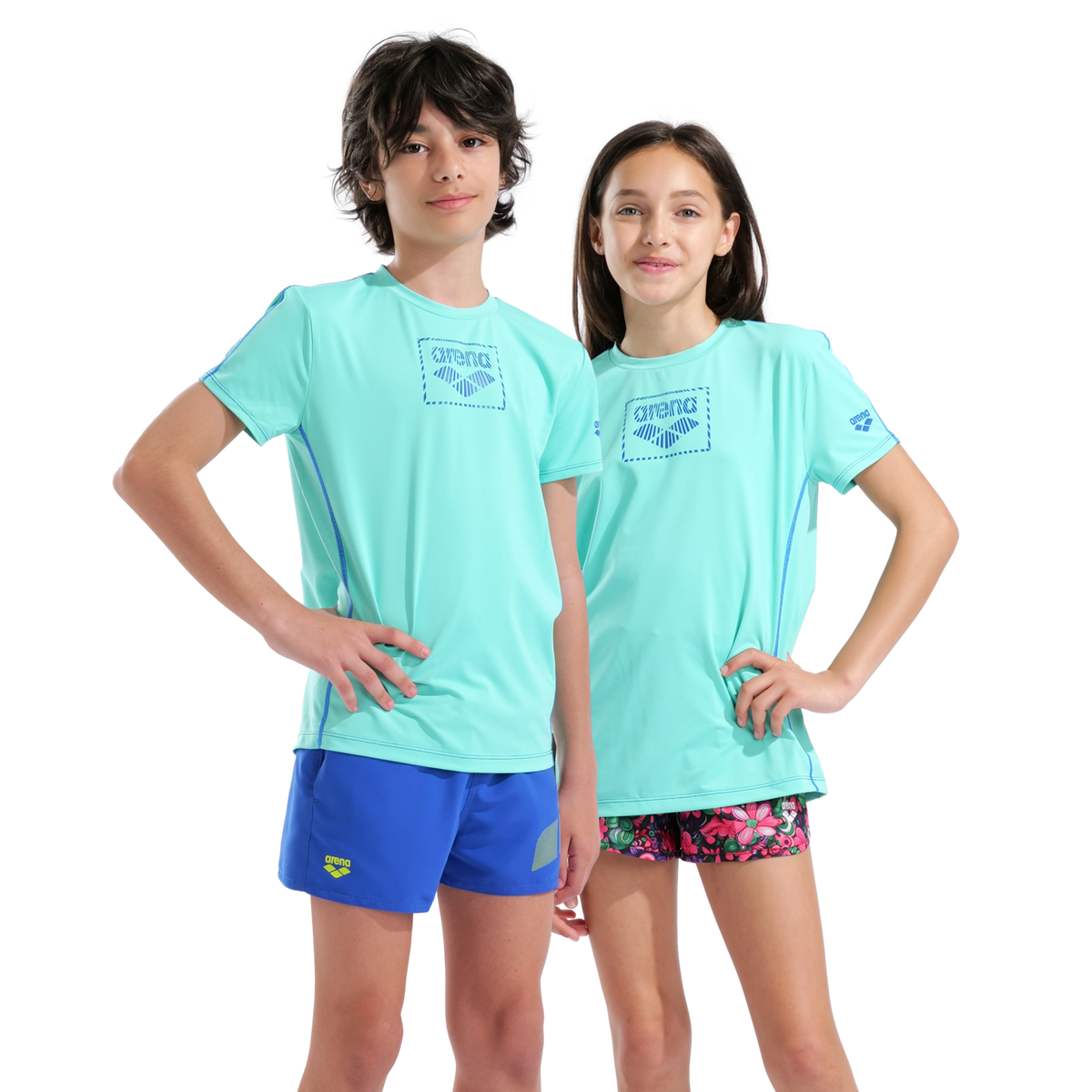 Arena Unisex Jr Arena S/S Swim Shirt UV Shirt in BLAU