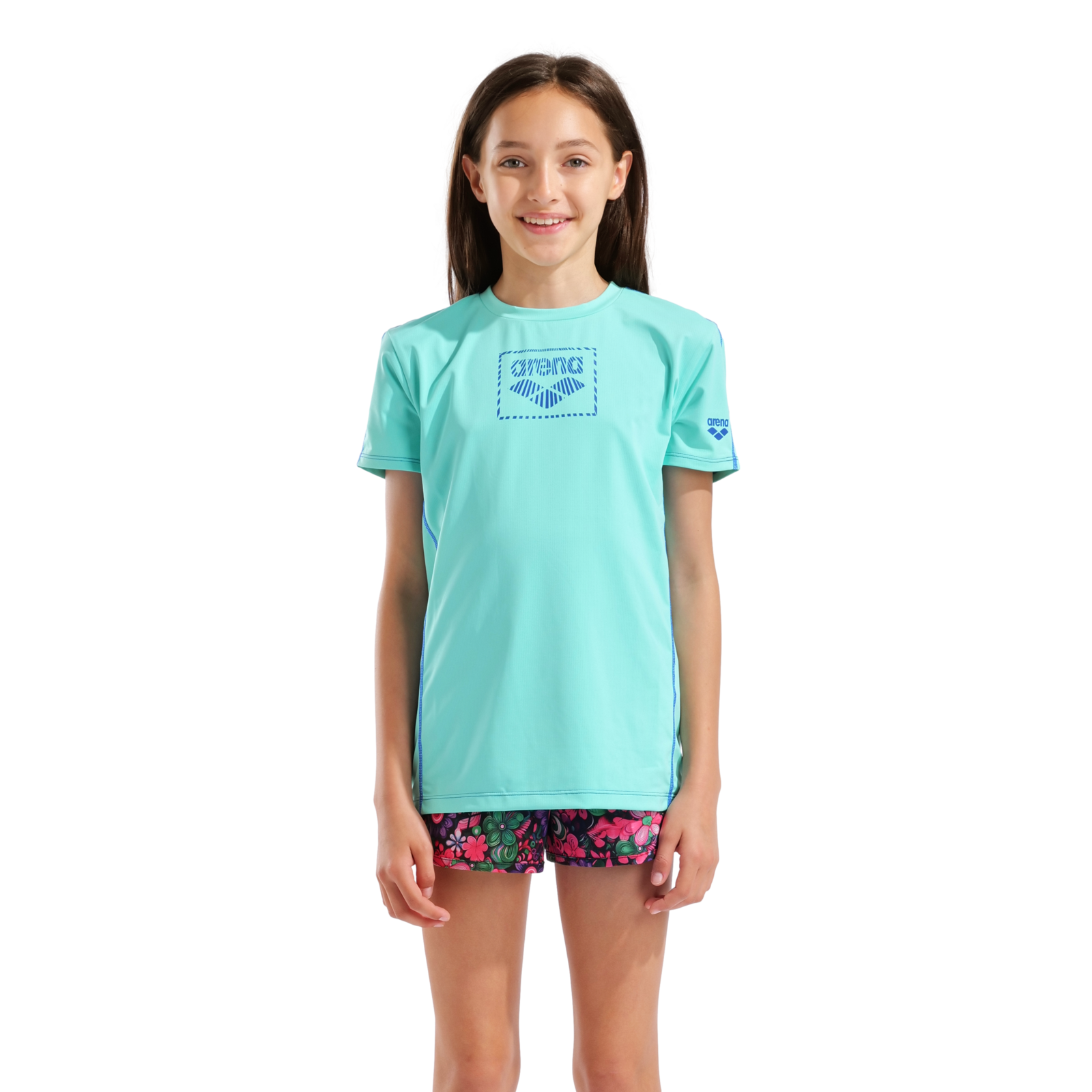 Arena Unisex Jr Arena S/S Swim Shirt UV Shirt in BLAU