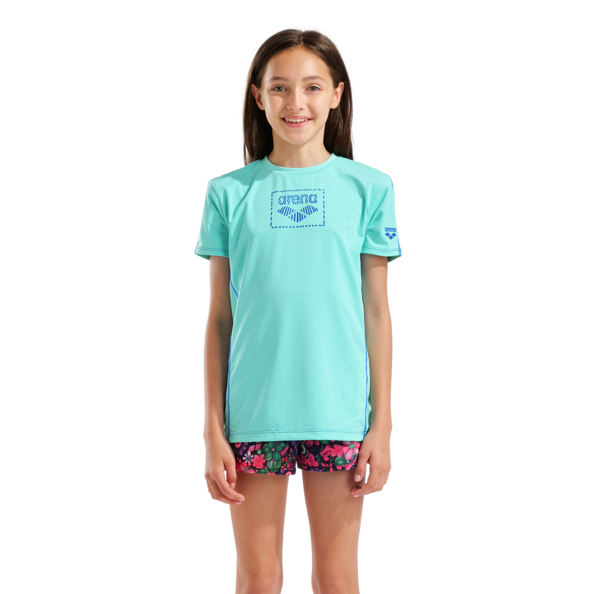 Arena Unisex Jr Arena S/S Swim Shirt UV Shirt in BLAU