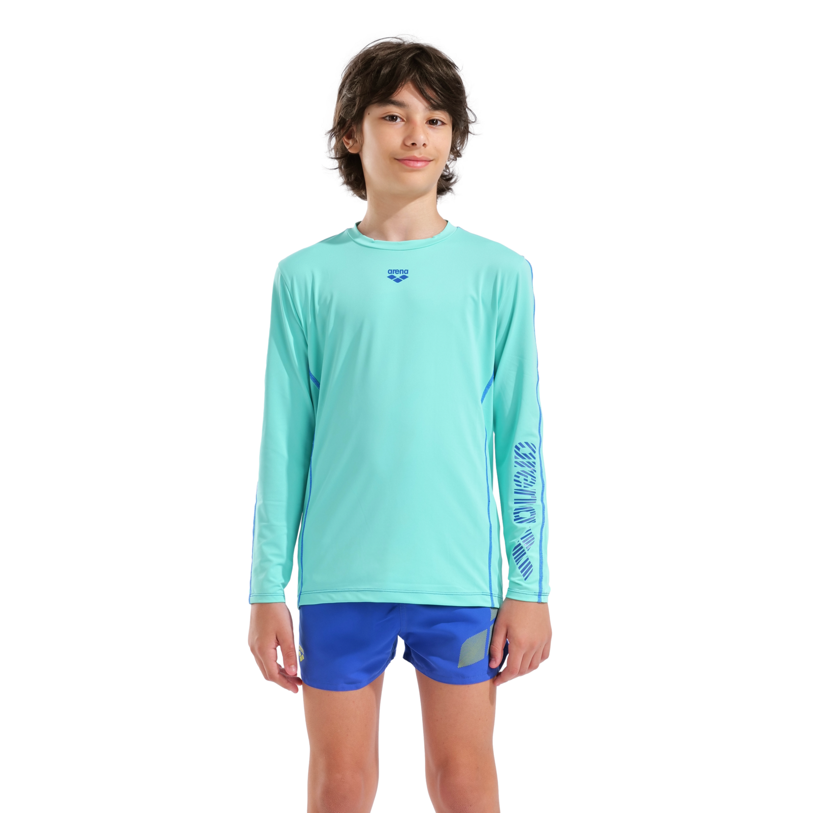 Arena Unisex Jr Arena L/S Swim Shirt UV Shirt in BLAU