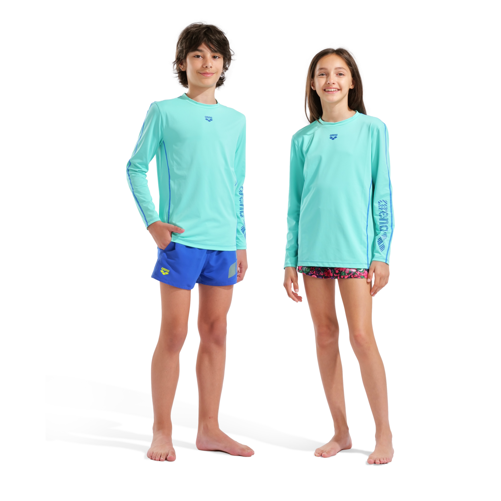 Arena Unisex Jr Arena L/S Swim Shirt UV Shirt in BLAU