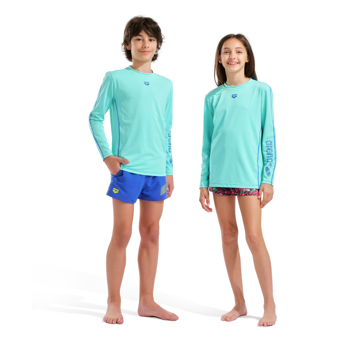 Arena Unisex Jr Arena L/S Swim Shirt UV Shirt in BLAU