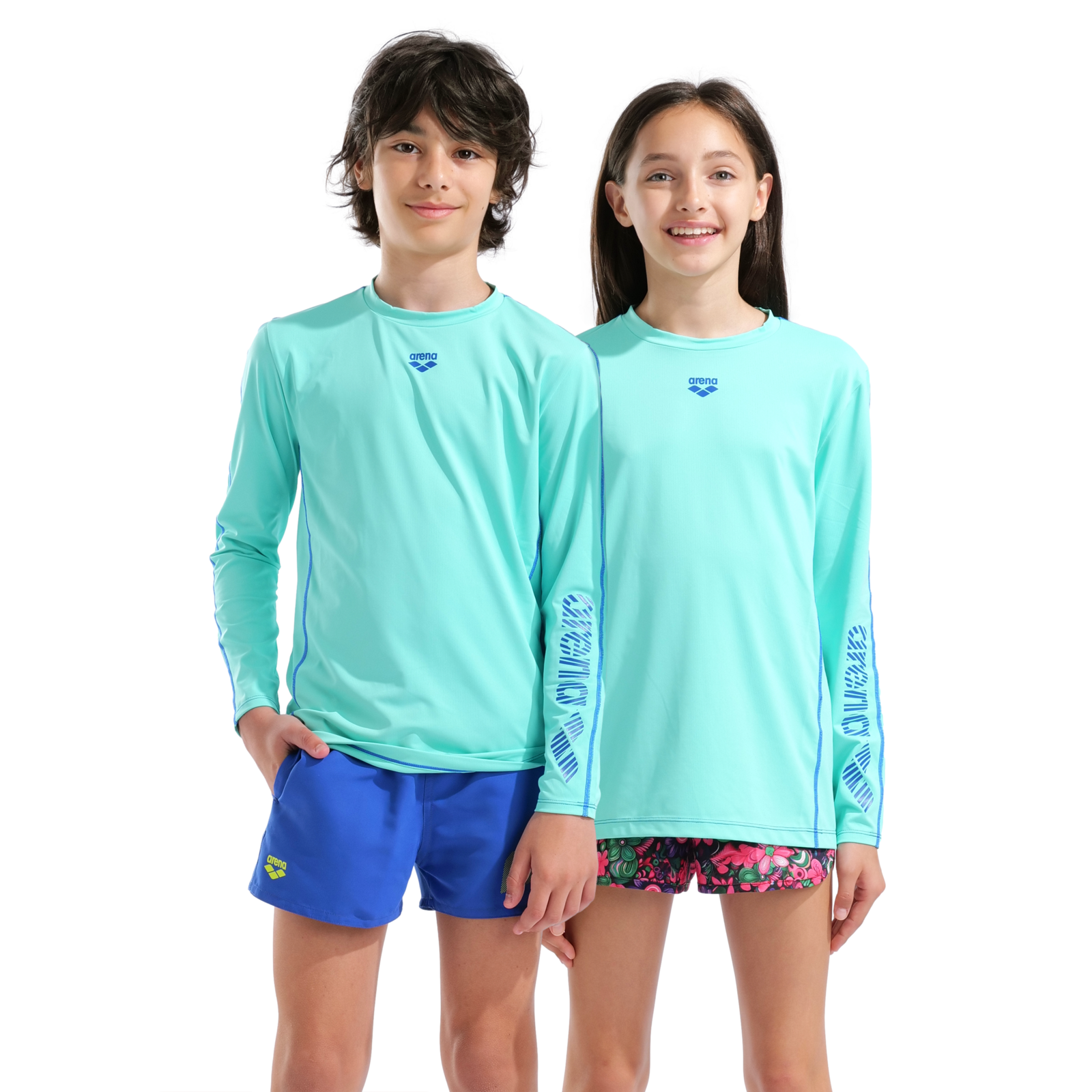 Arena Unisex Jr Arena L/S Swim Shirt UV Shirt in BLAU