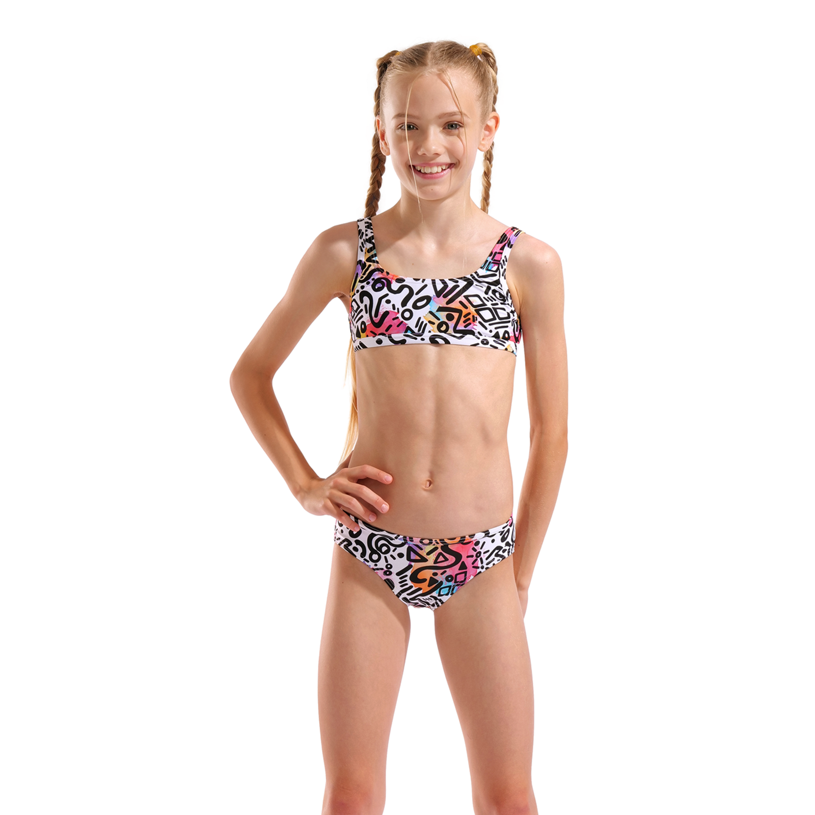 Arena G Arena Water Print Bikini Bralette Bikini Set in MEHRFARBIG