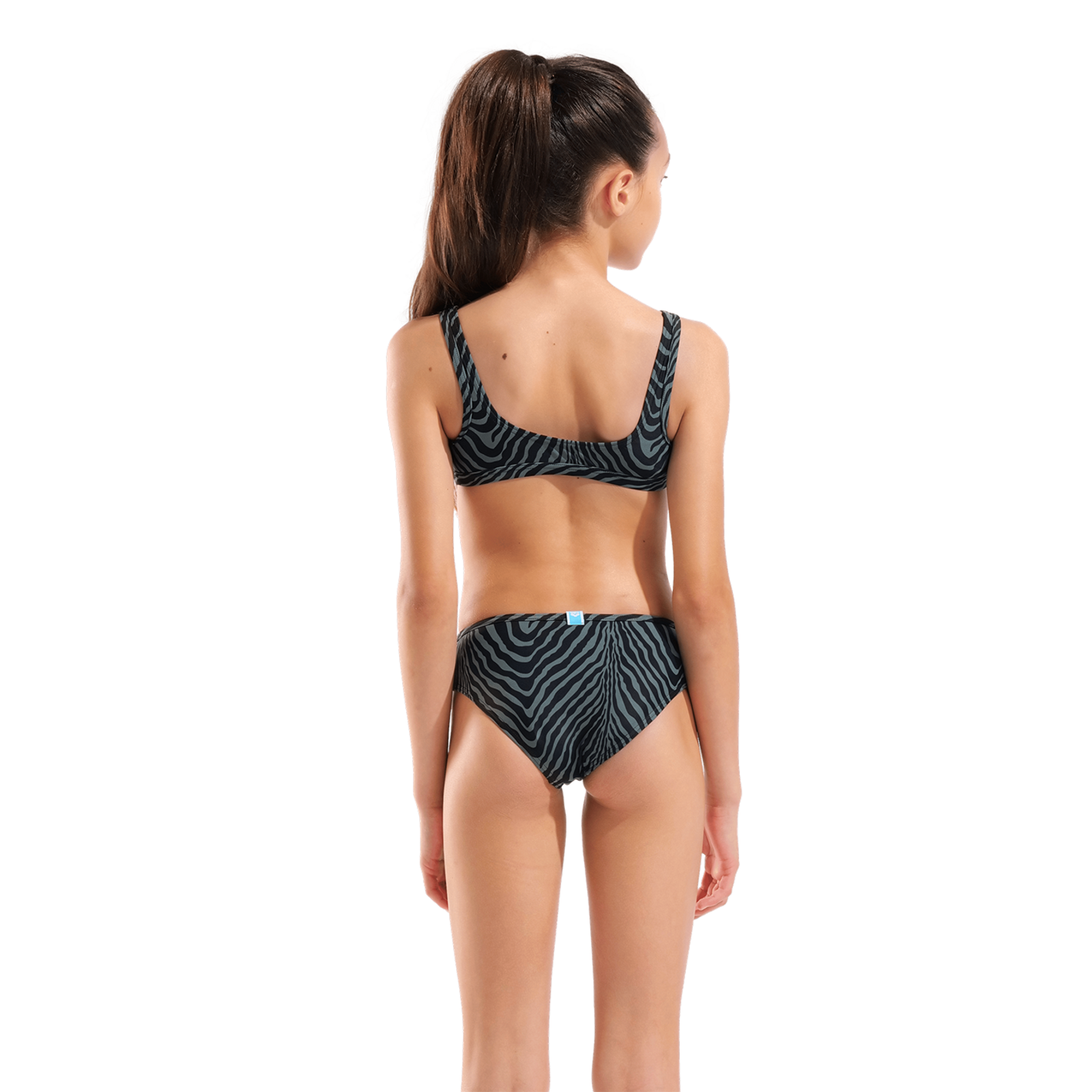 Arena G Arena Water Print Bikini Bralette Bikini Set in SCHWARZ