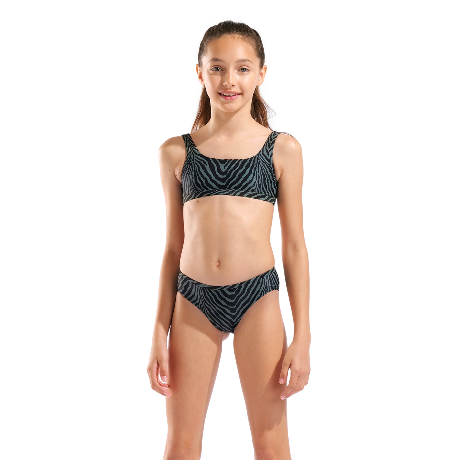Arena G Arena Water Print Bikini Bralette Bikini Set in SCHWARZ