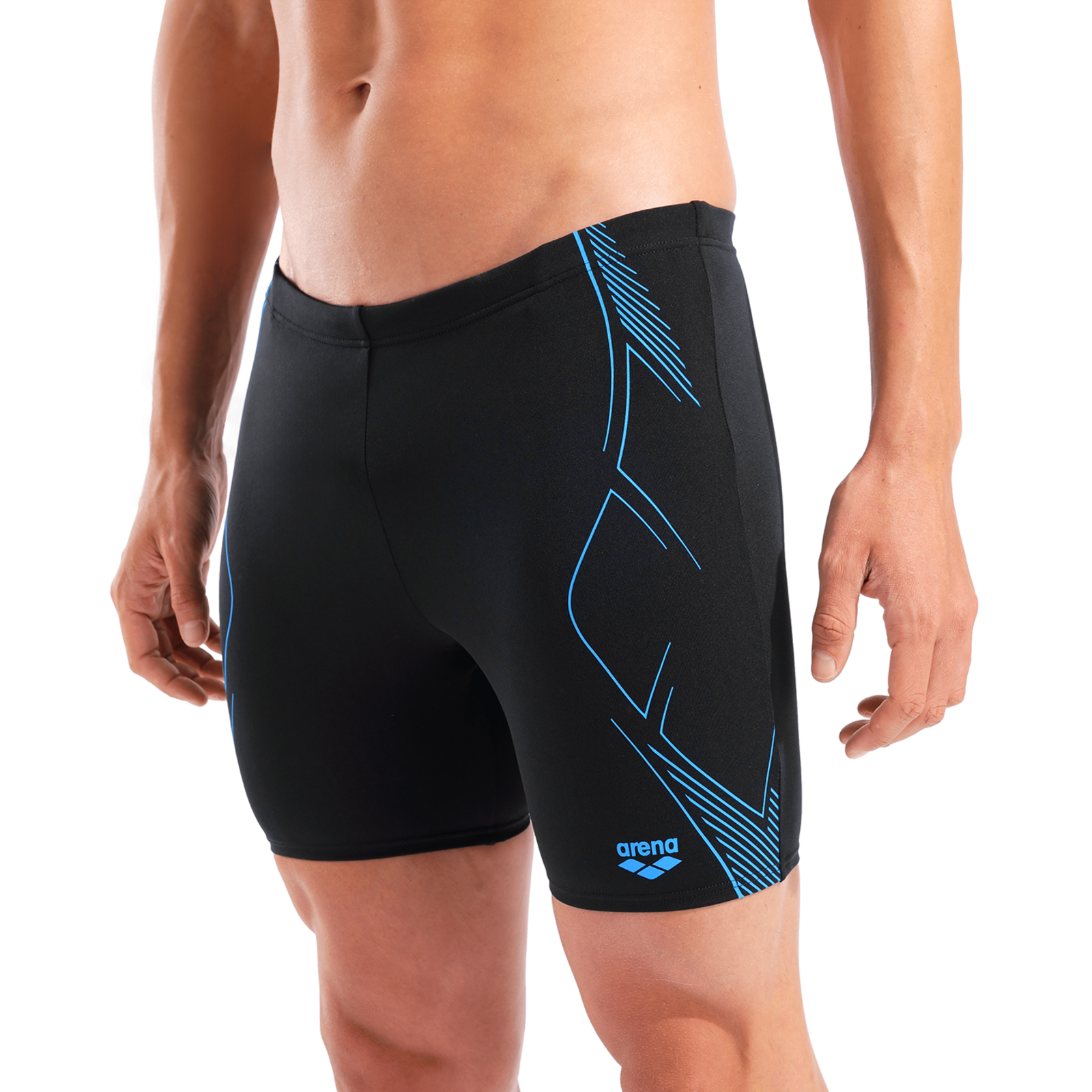 Arena M Arena Graphic Swim Mid Jammer Swim Midjammer in SCHWARZ