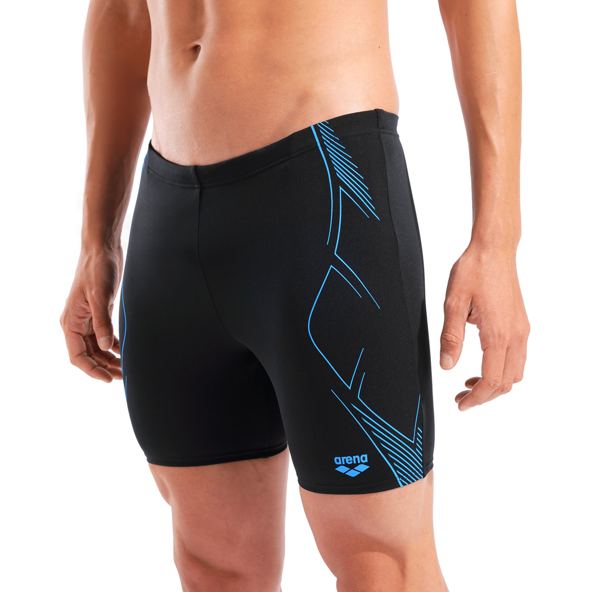 Arena M Arena Graphic Swim Mid Jammer Swim Midjammer in SCHWARZ
