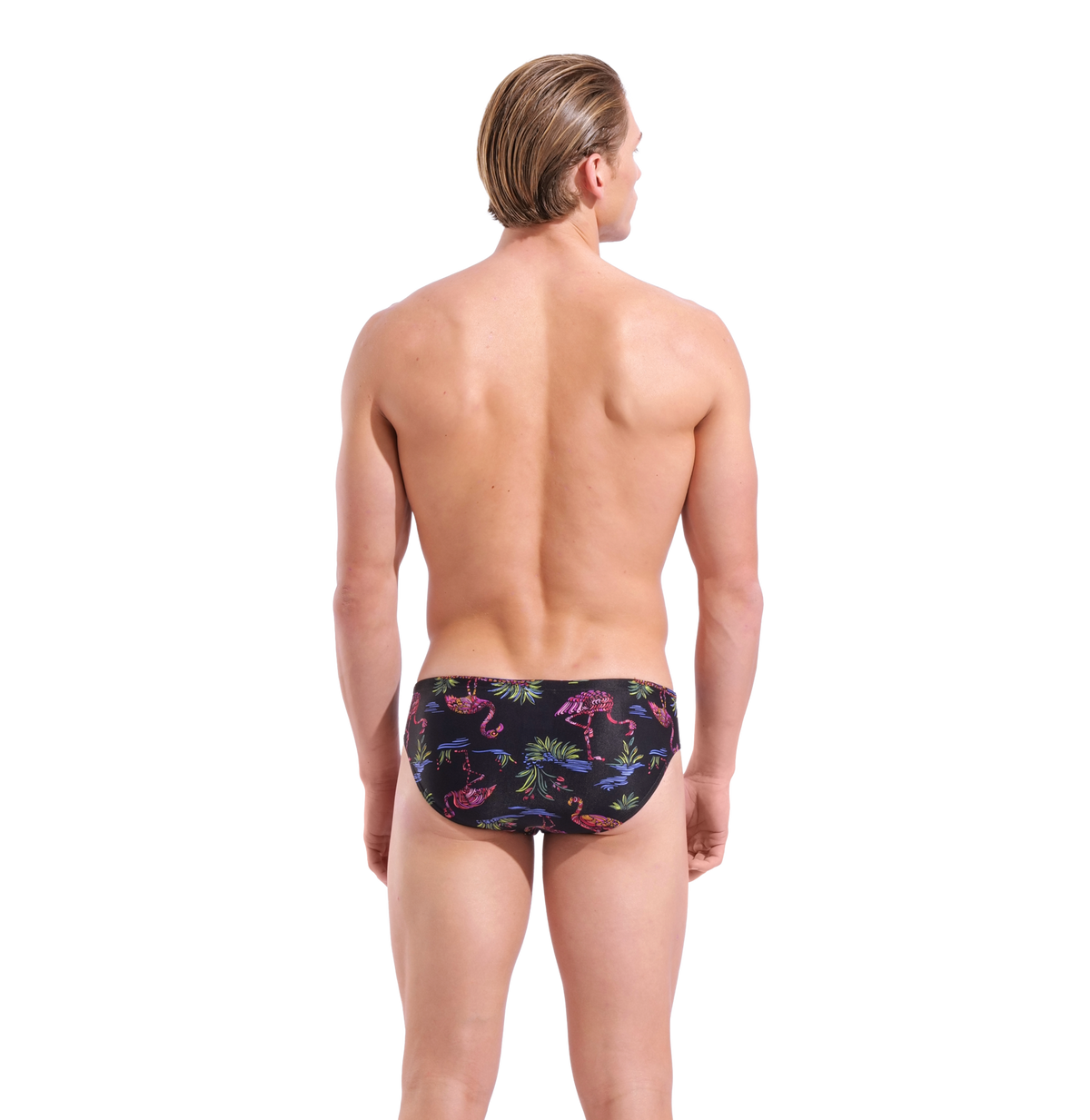 Arena M Arena Flamingo Swim Briefs in SCHWARZ