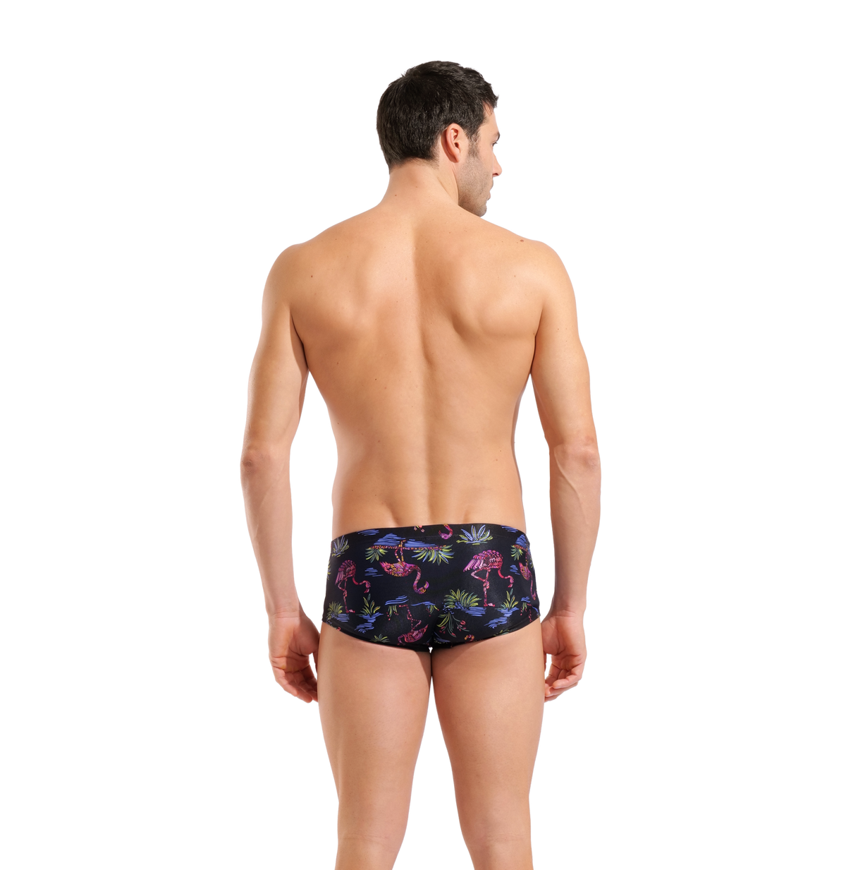 Arena M Arena Flamingo Swim Low Waist Short in SCHWARZ