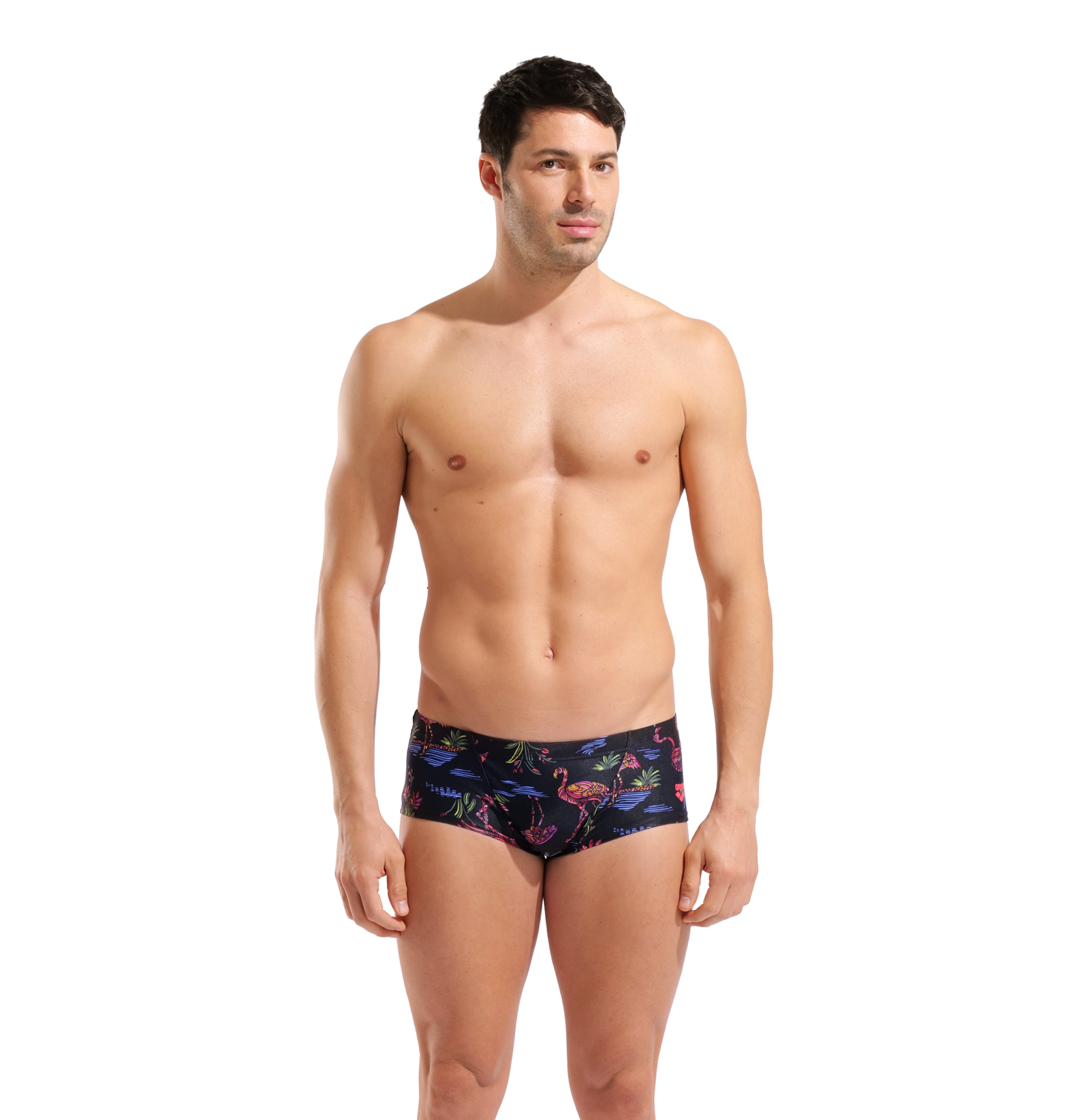 Arena M Arena Flamingo Swim Low Waist Short in SCHWARZ
