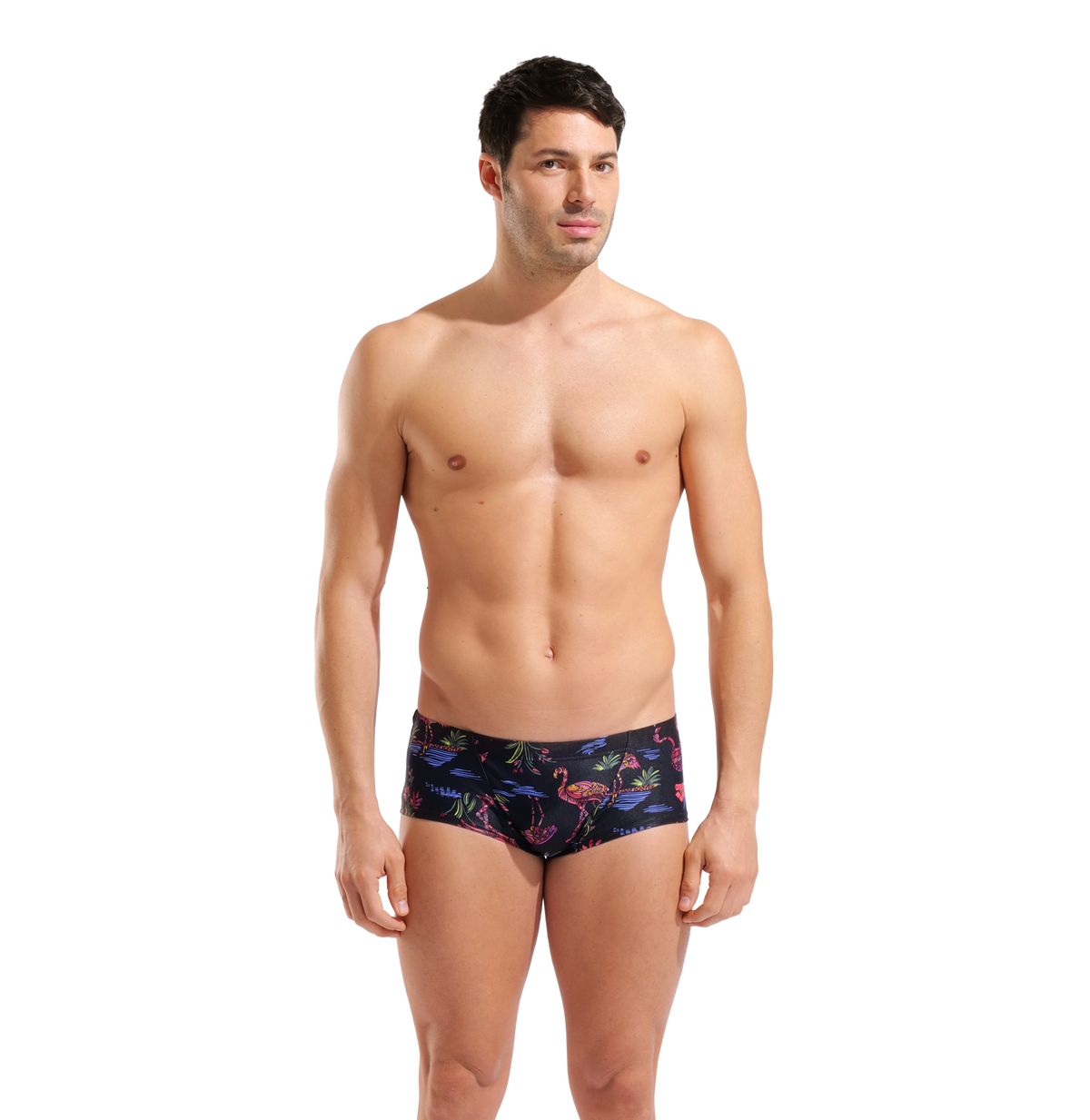 Arena M Arena Flamingo Swim Low Waist Short in SCHWARZ