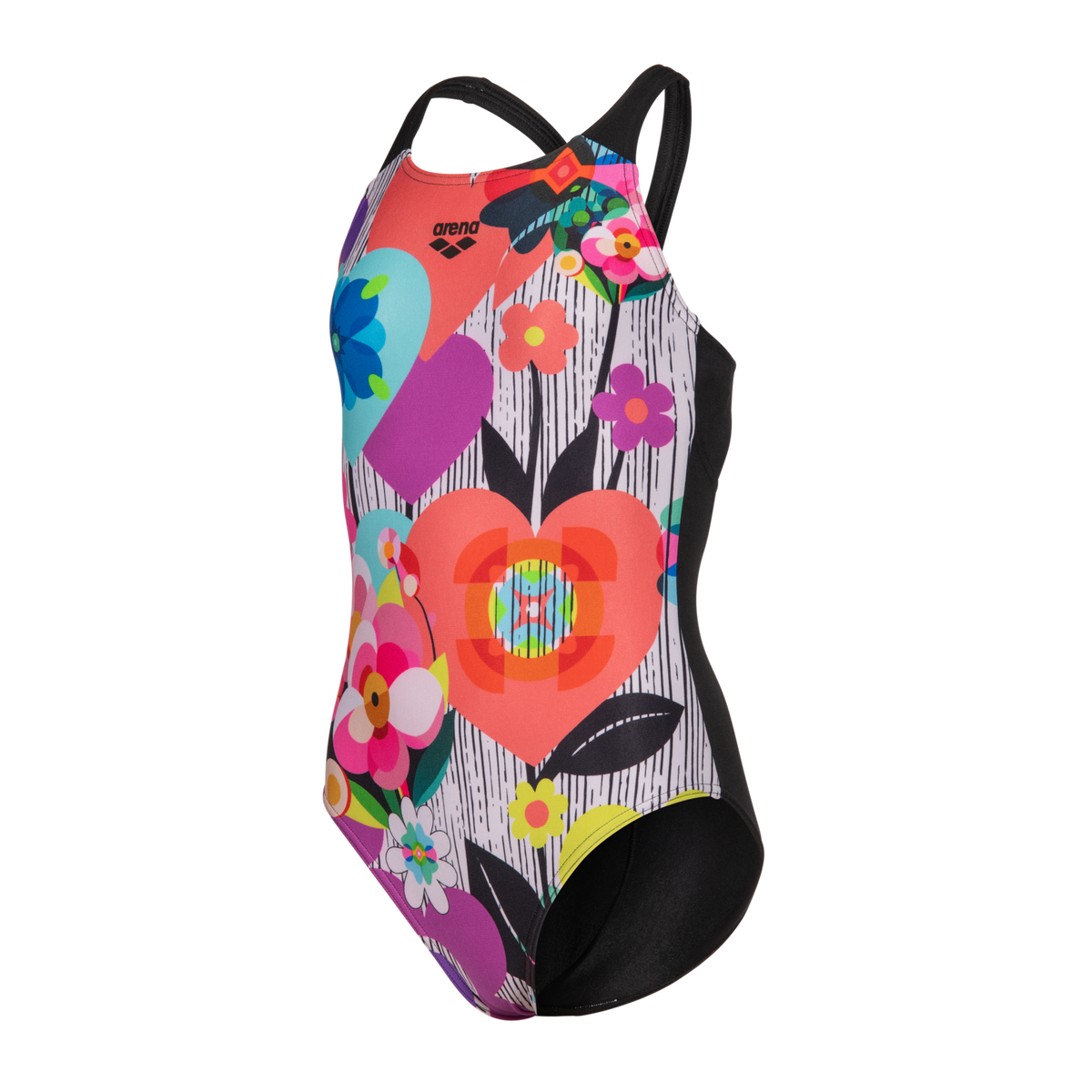 Arena G Arena Roses Swimsuit V Back One Piece Badeanzug in MEHRFARBIG