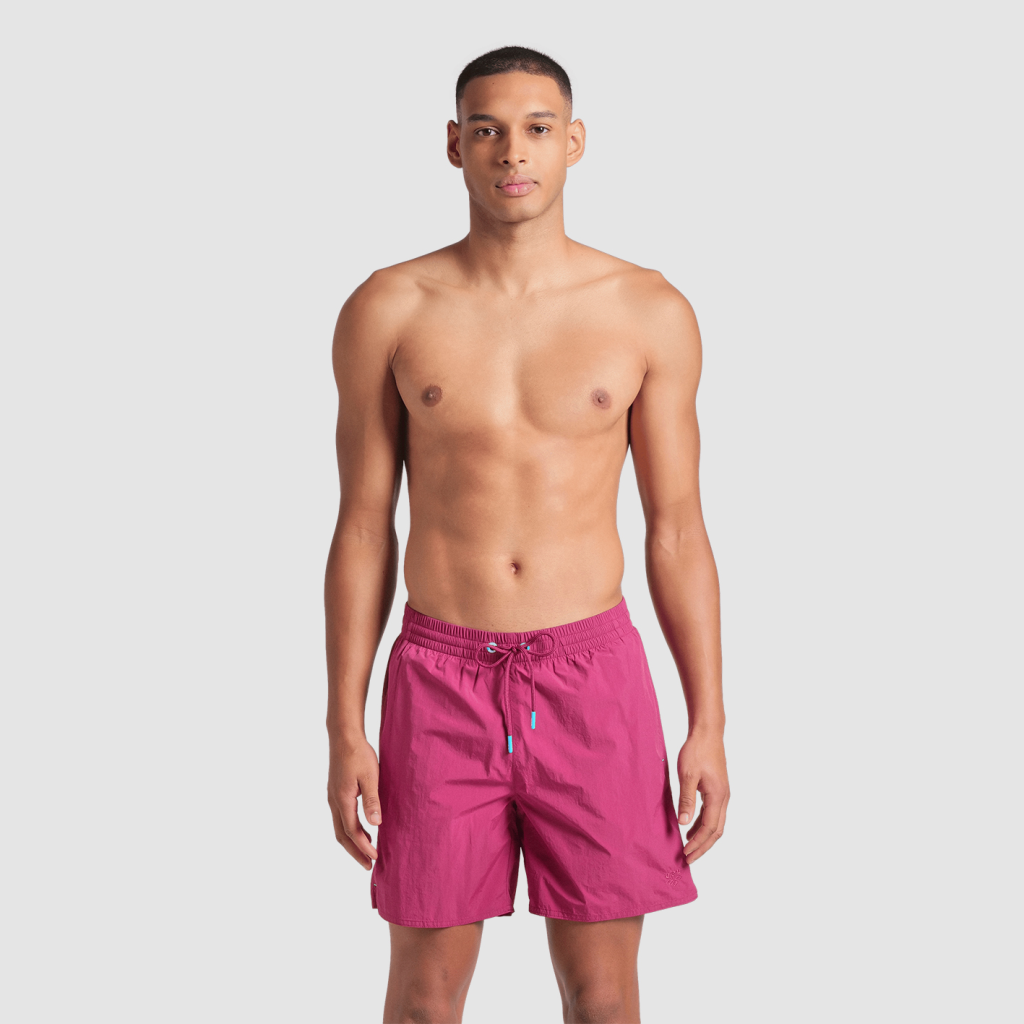 Arena M Arena Solid Boxer Beach Short in VIOLETT