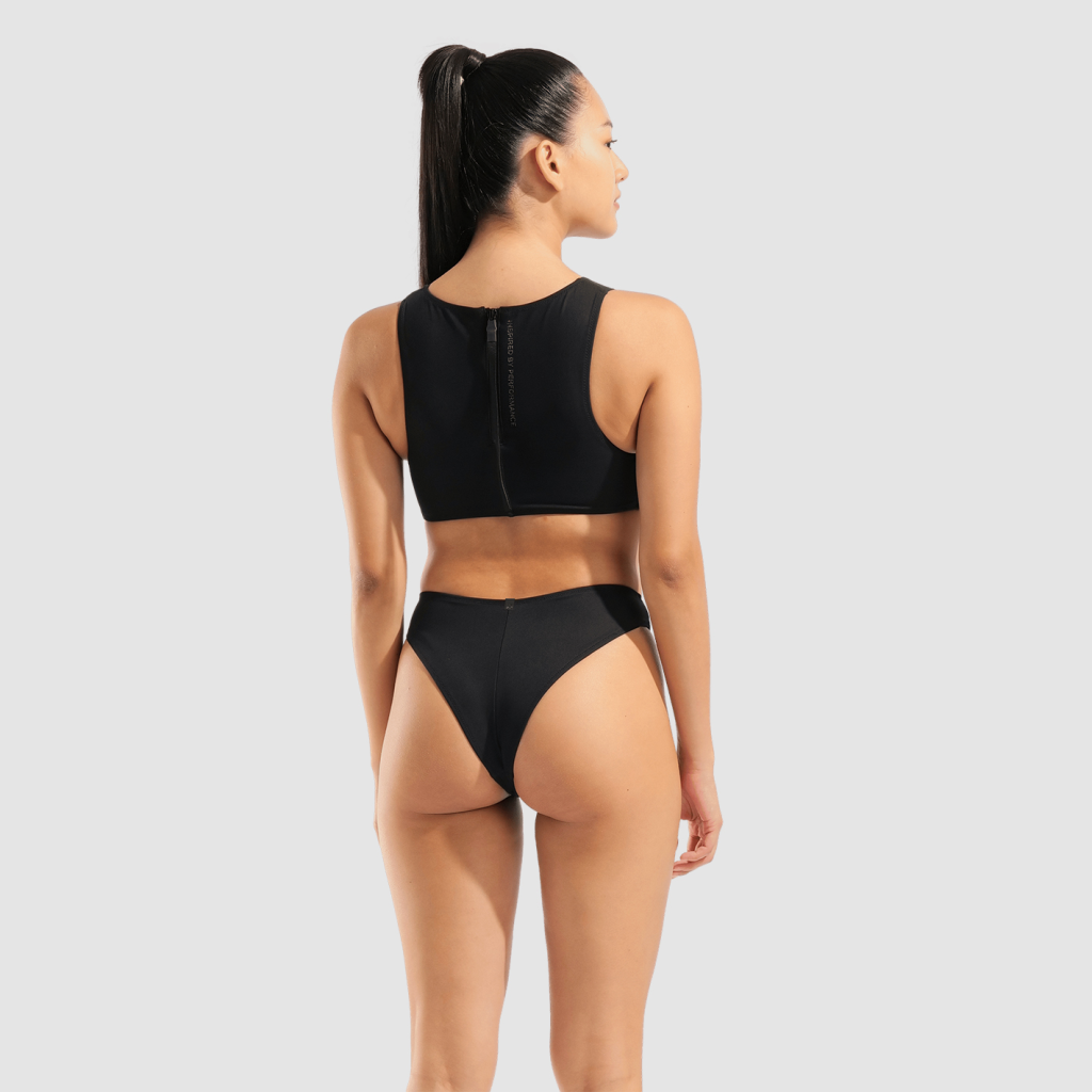 Arena W Arena Scuba Bikini Crop Top Bikini Set in SCHWARZ
