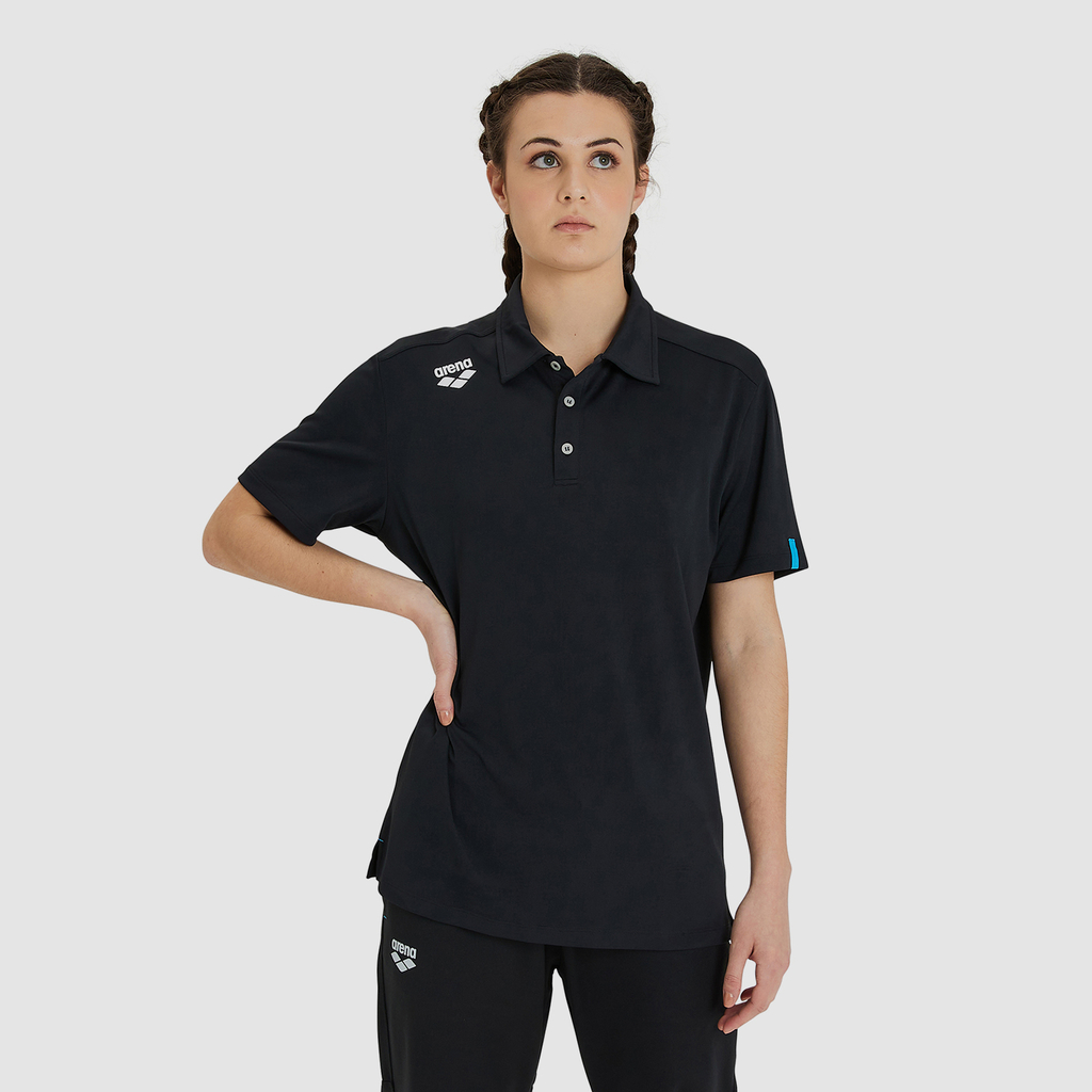 Arena Team Poloshirt Solid in SCHWARZ