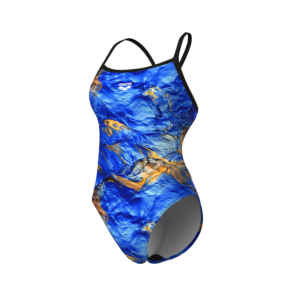 Arena W Arena Gold Leaves Swimsuit Challenge Back Badeanzug in BLAU