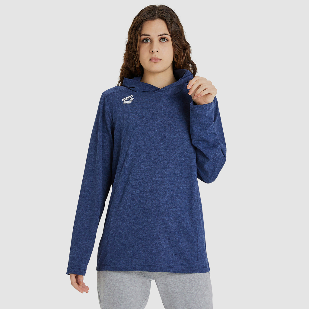Arena Team Hooded Long Sleeve T-Shirt Panel in BLAU