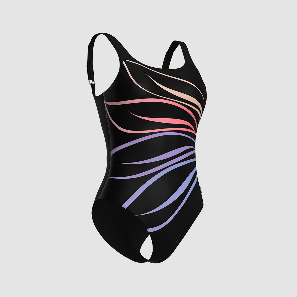 Arena W Arena Swimsuit Susanna U Back C Cup Figurformender Badeanzug in SCHWARZ