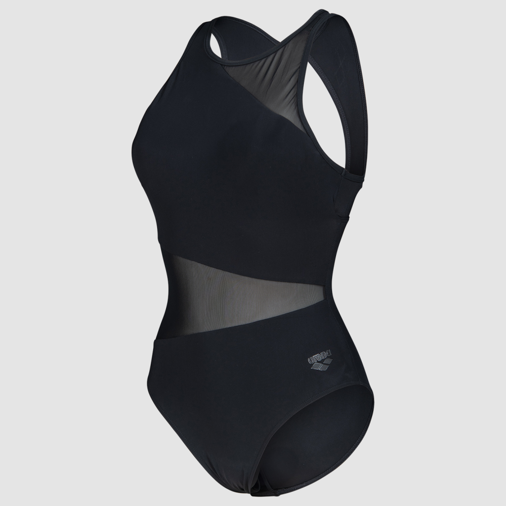 Arena W Arena Mesh Angle Swimsuit Vent Back B Badeanzug in SCHWARZ