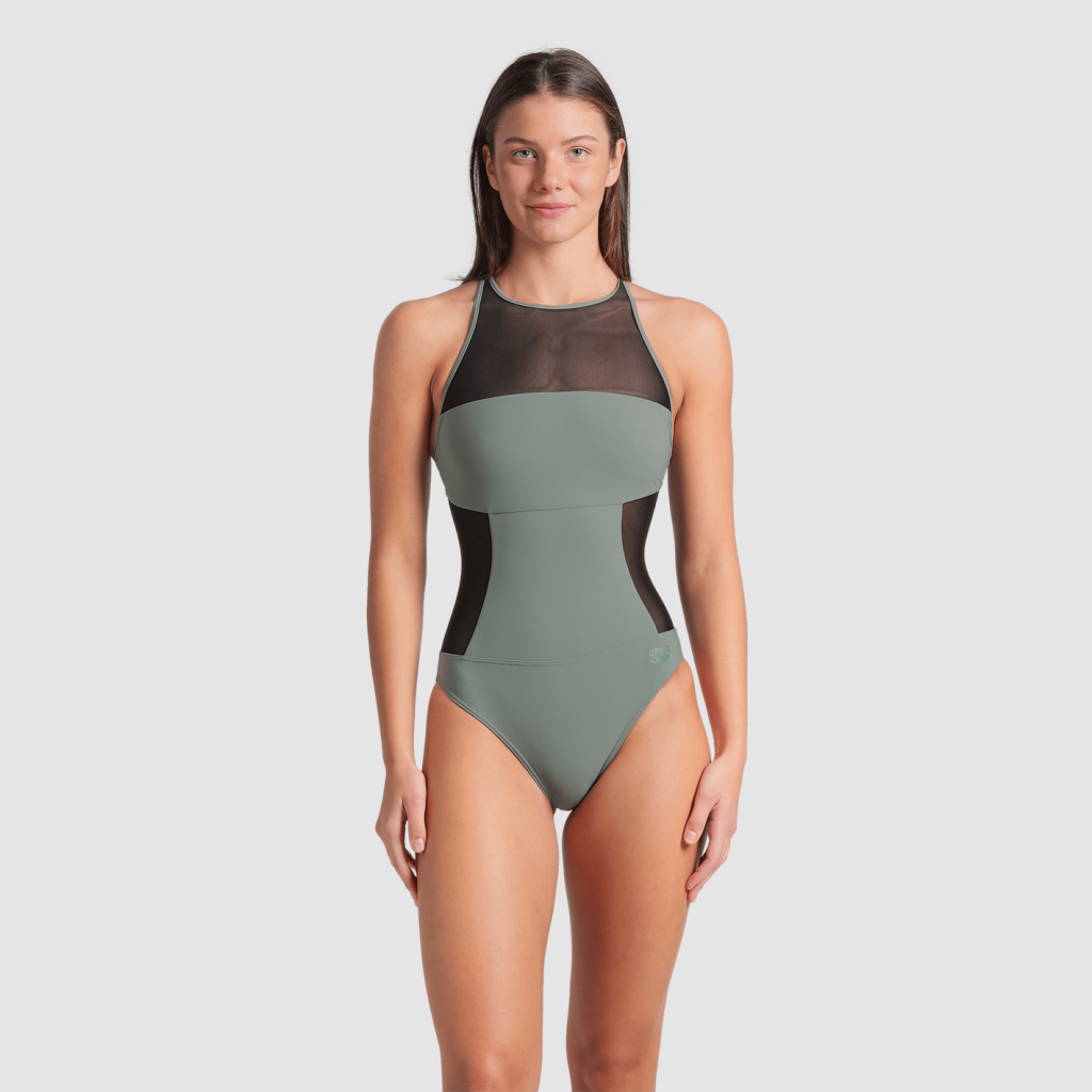 Arena Arena Water Touch Swimsuit Swim Pro Back Badeanzug in GRAU