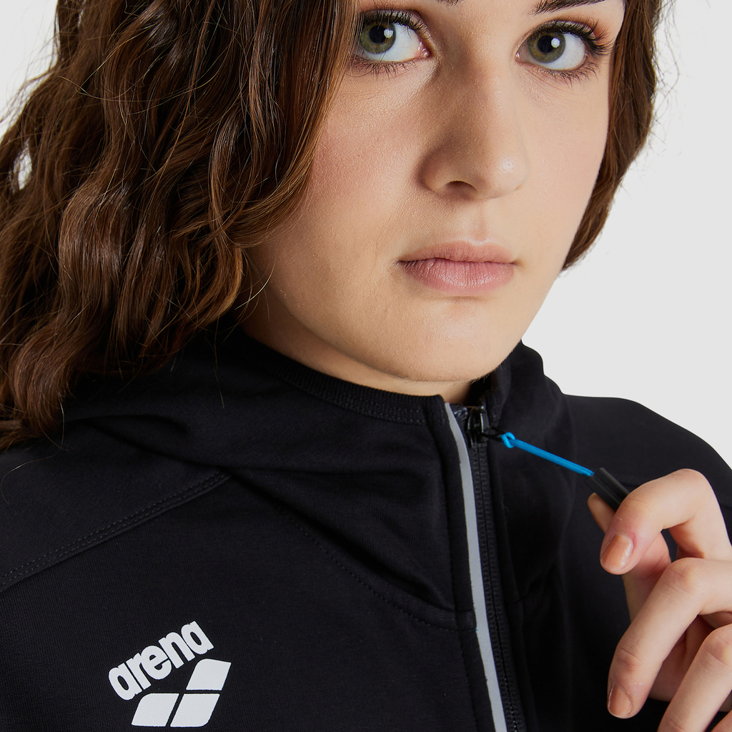 Arena Team Hooded Jacket Panel in SCHWARZ