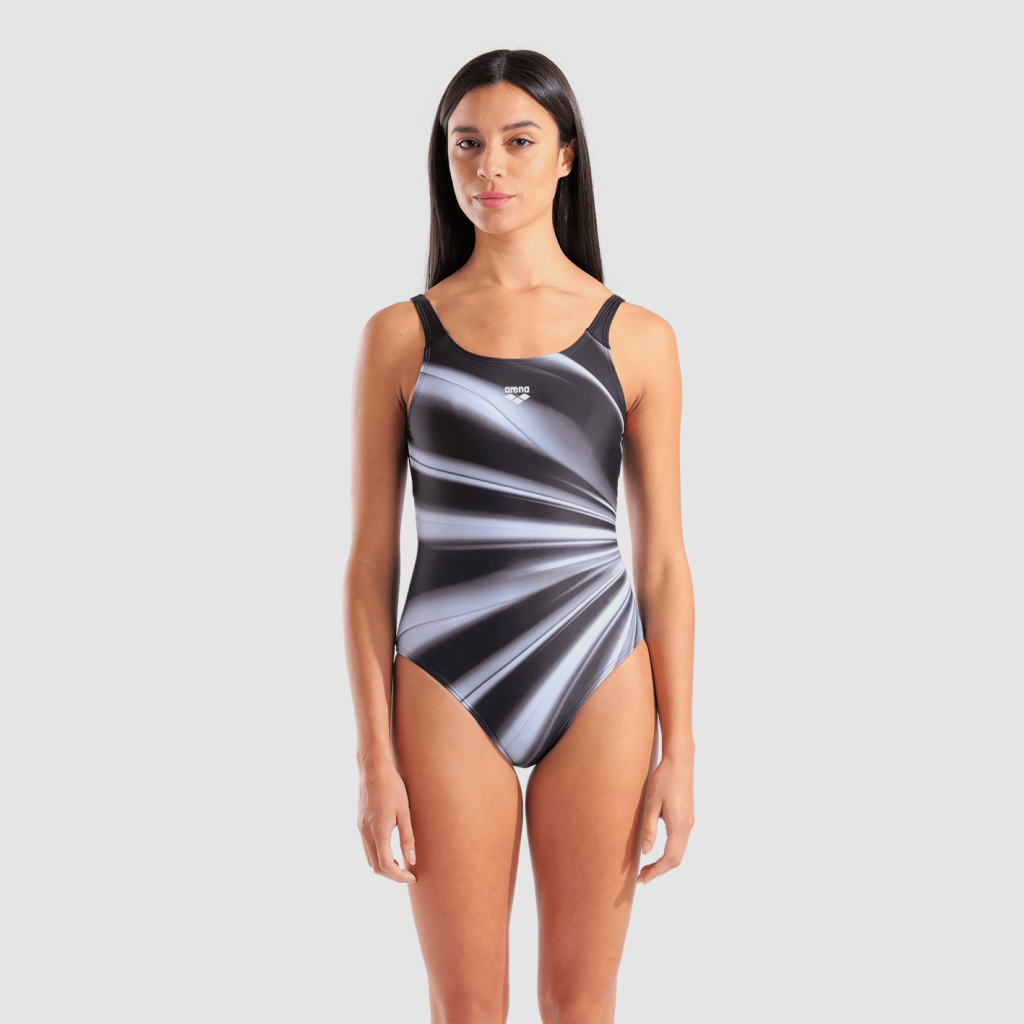 Arena W Arena Glow Swimsuit U Back B Badeanzug in SCHWARZ