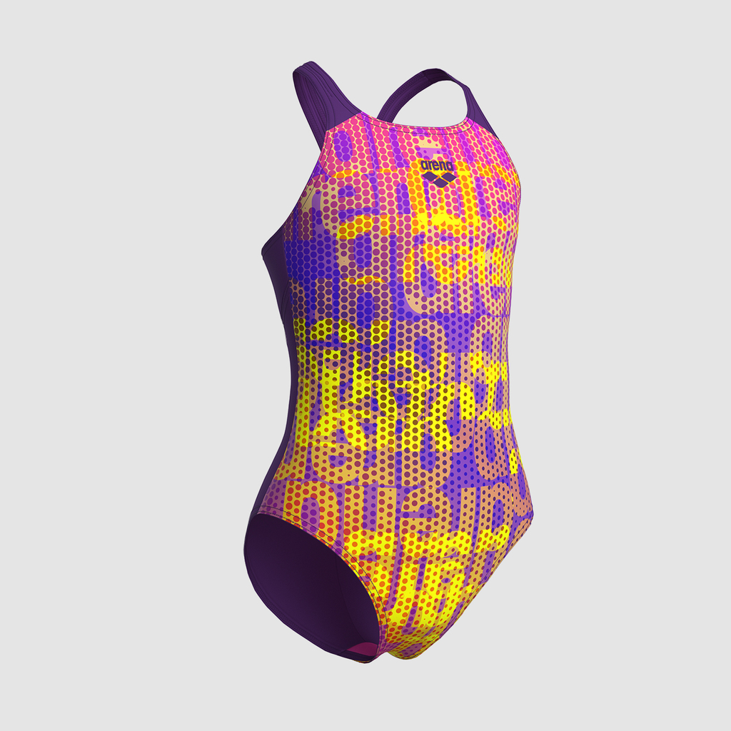 Arena G Arena Multi Colours Swimsuit V Back Badeanzug in VIOLETT