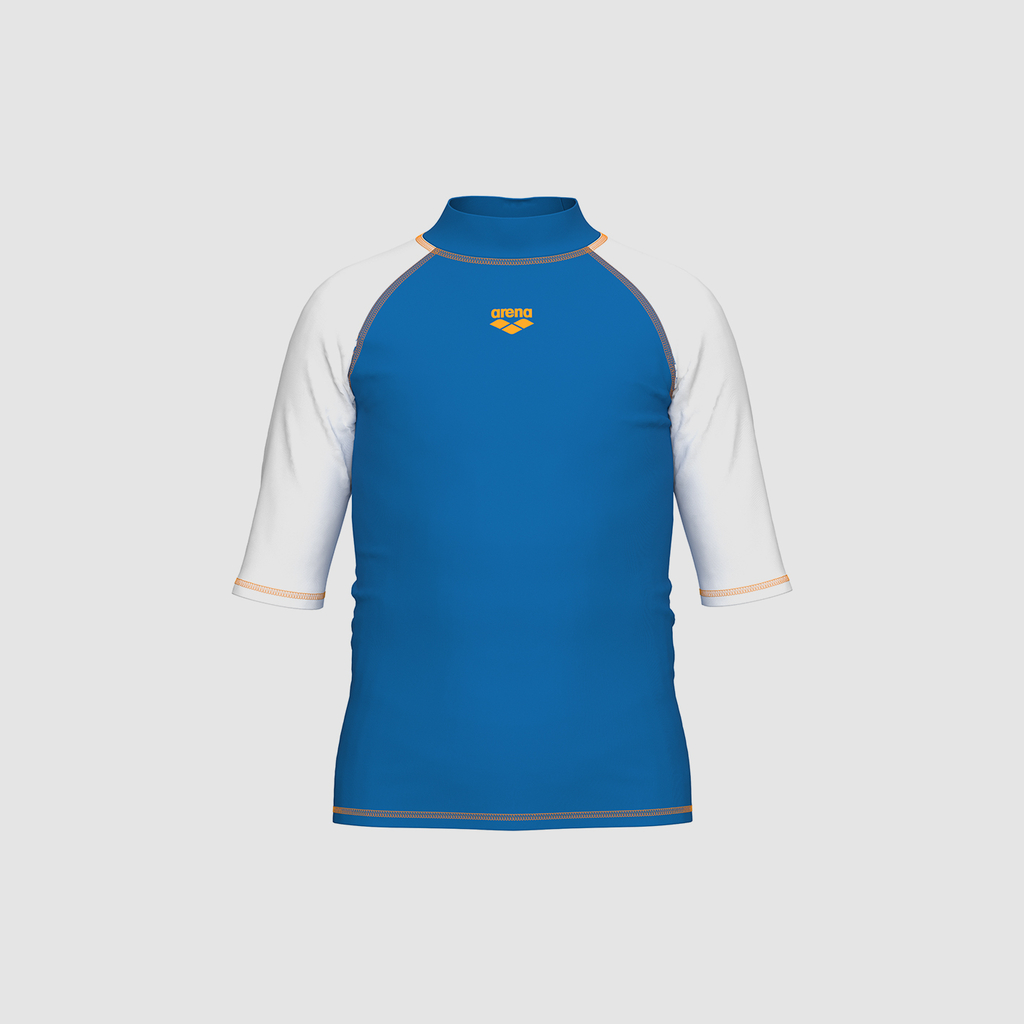 Arena Jr Unisex Arena Rash Vest S/S Graphic UV Shirt in BLAU