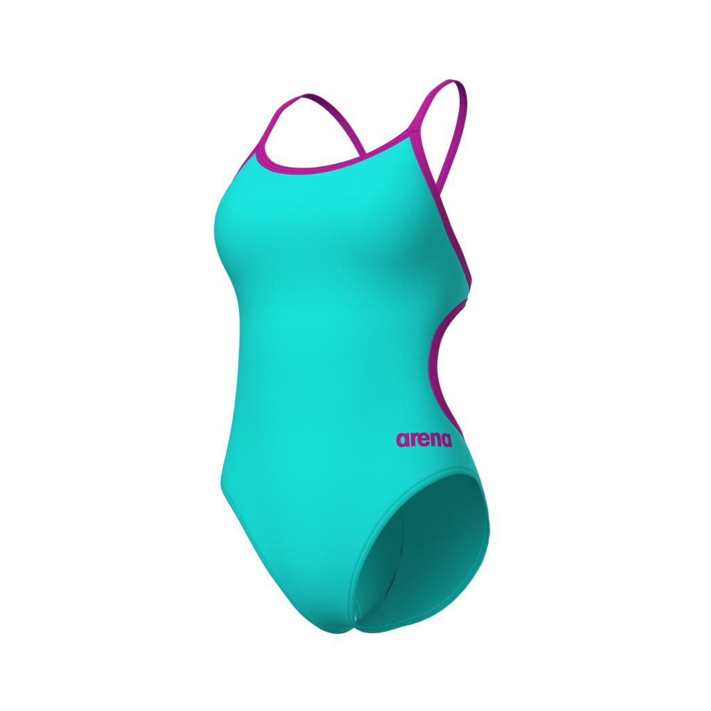 Arena Swimsuit Lace Back Solid Badeanzug in BLAU