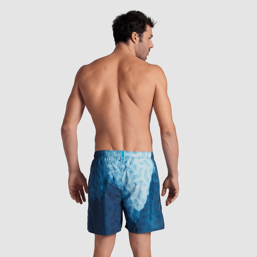 Arena M Beach Boxer Placed Beach Short in BLAU