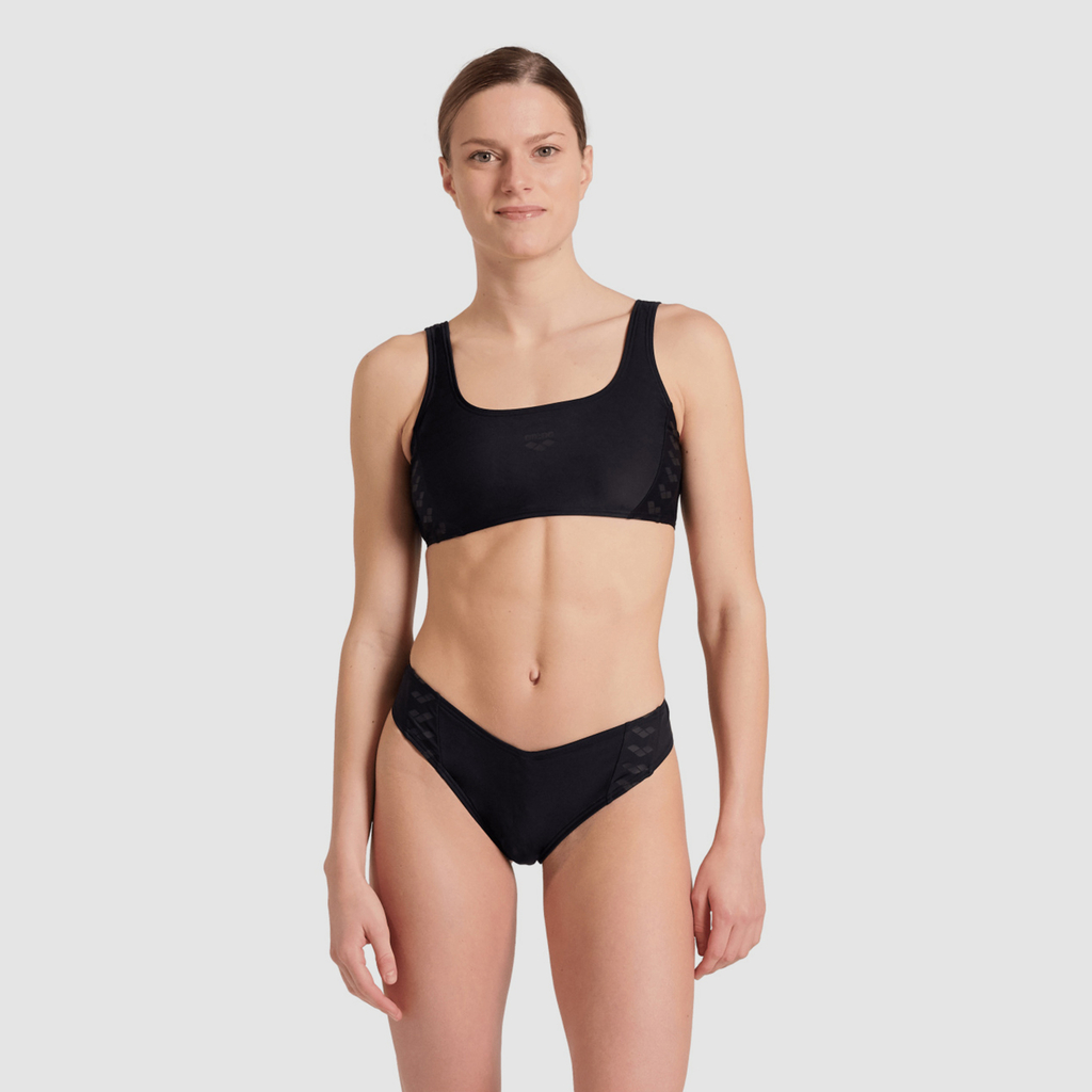 Arena W Arena Team Stripe Bikini Bralette Bikini Set in SCHWARZ