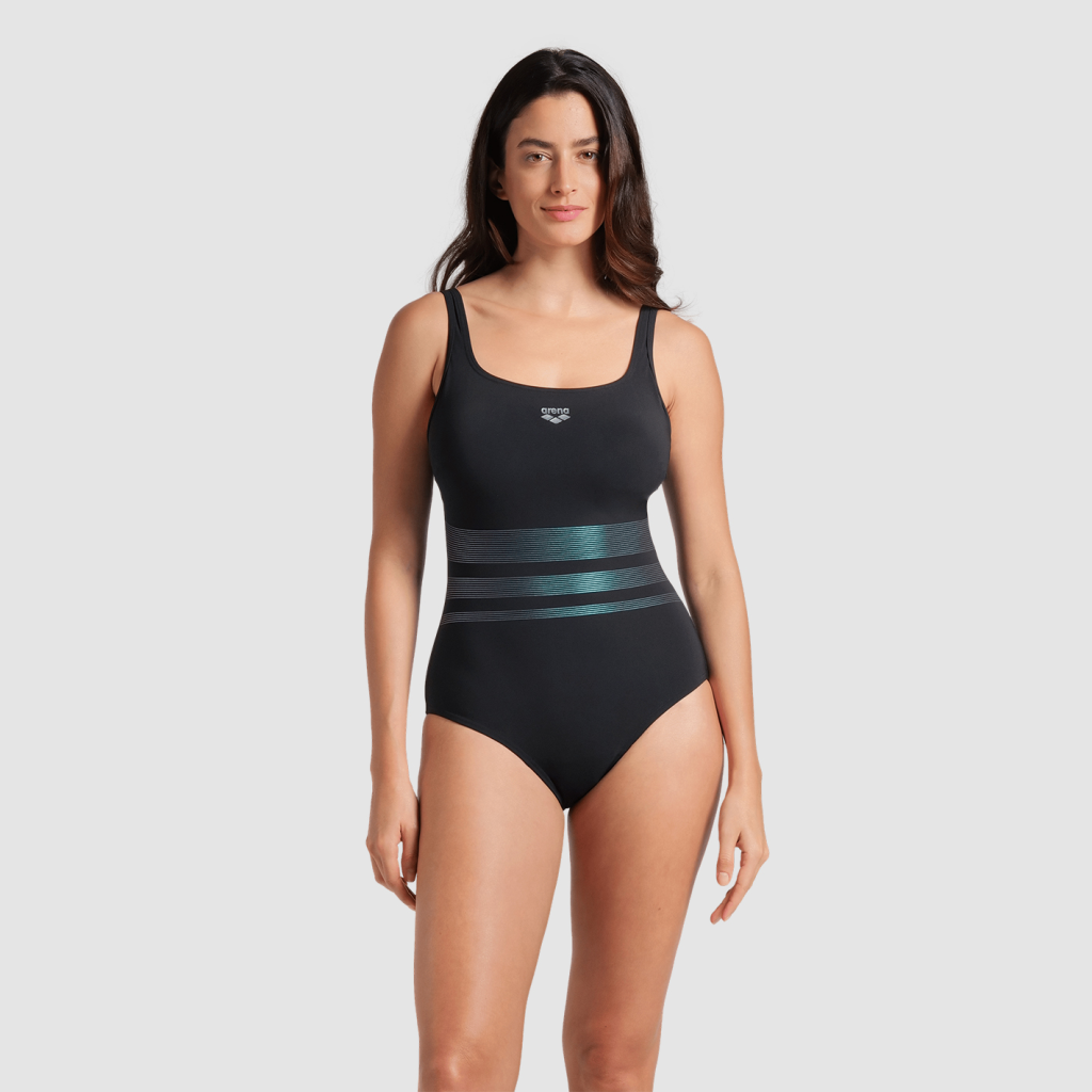 Arena W Arena Swimsuit Rosa Wing Back C Cup Figurformender Badeanzug in SCHWARZ