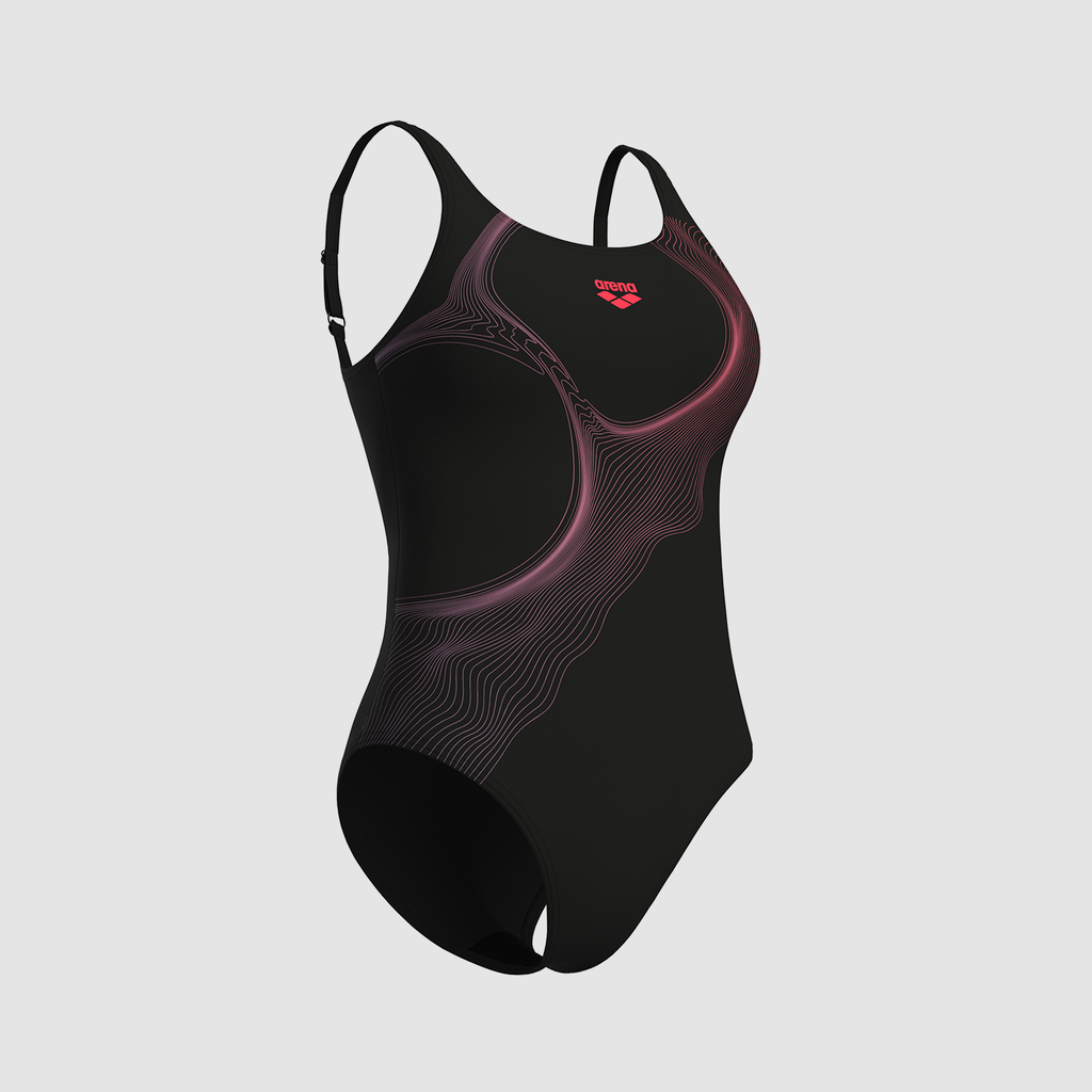 Arena W Arena Ripples Swimsuit U Back B Badeanzug in SCHWARZ