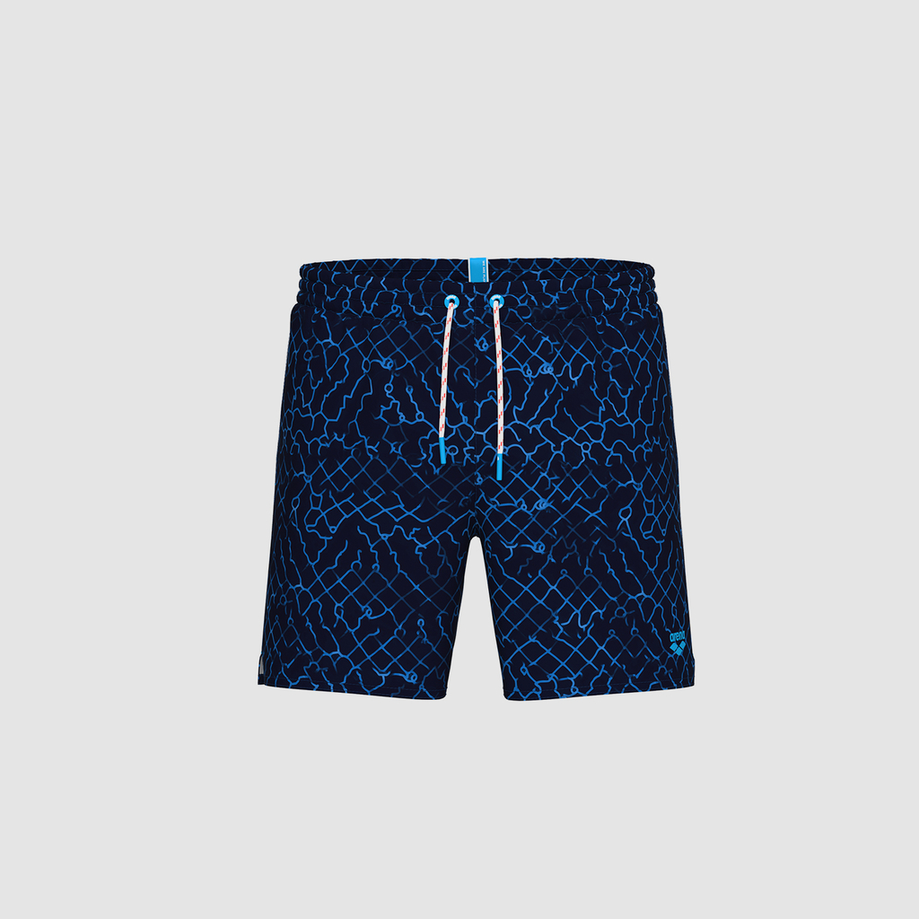 Arena M Beach Boxer Allover Beach Short in BLAU