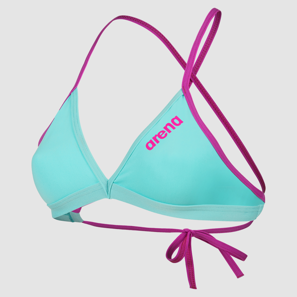 Arena Team Swim Top Tie Back Solid Bikini in BLAU