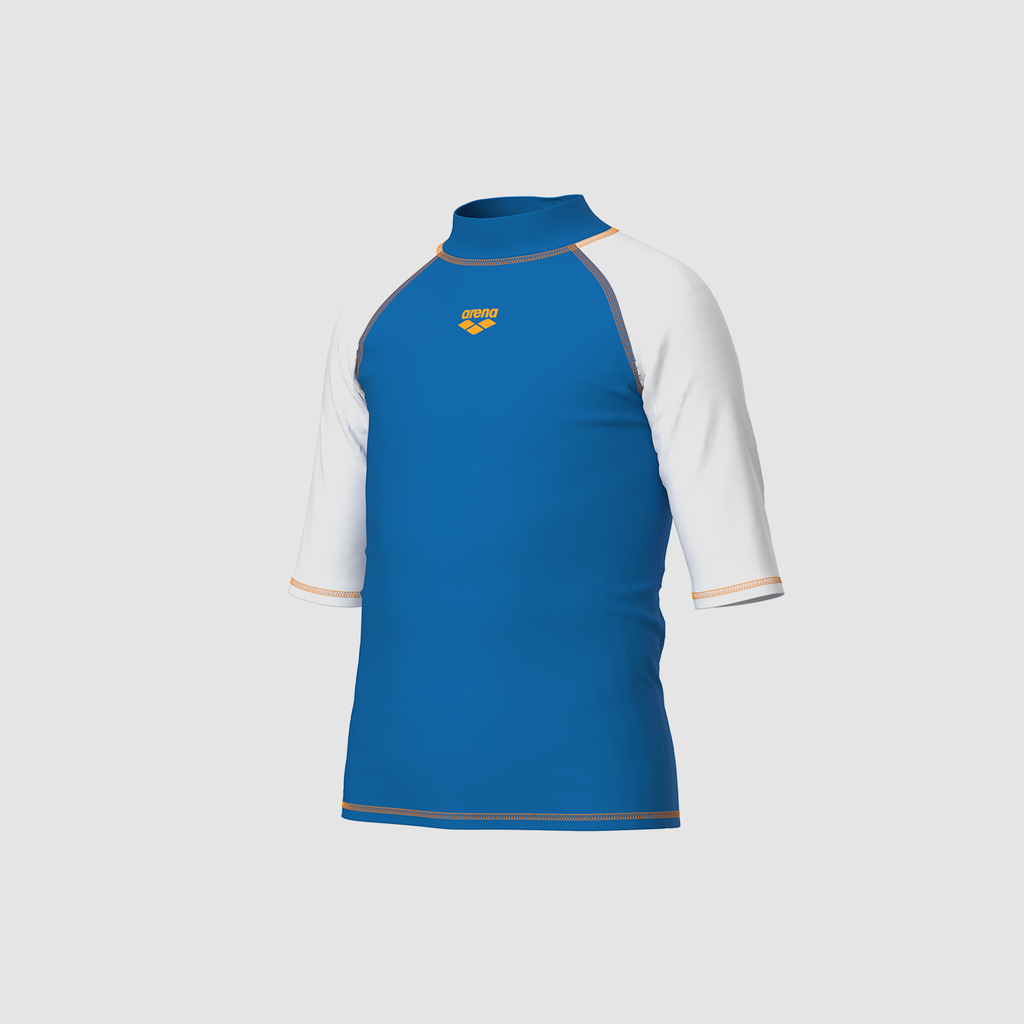 Arena Jr Unisex Arena Rash Vest S/S Graphic UV Shirt in BLAU