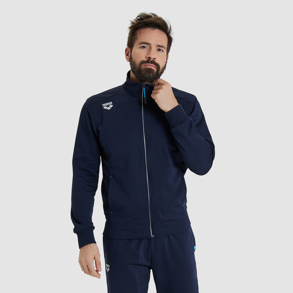 Arena Team Jacket Panel Knitted Poly in BLAU