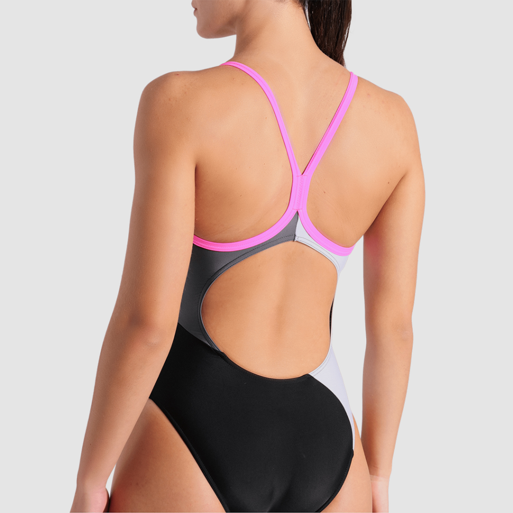 Arena W Arena Multi Slices Swimsuit Lightdrop Back Badeanzug in SCHWARZ