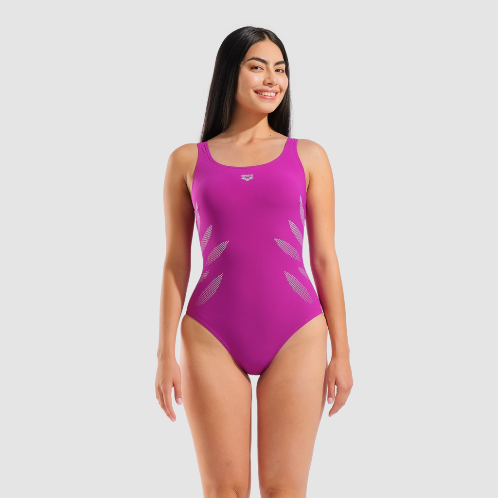 Arena W Arena Swimsuit Milena Wing Back C Cup Figurformender Badeanzug in VIOLETT