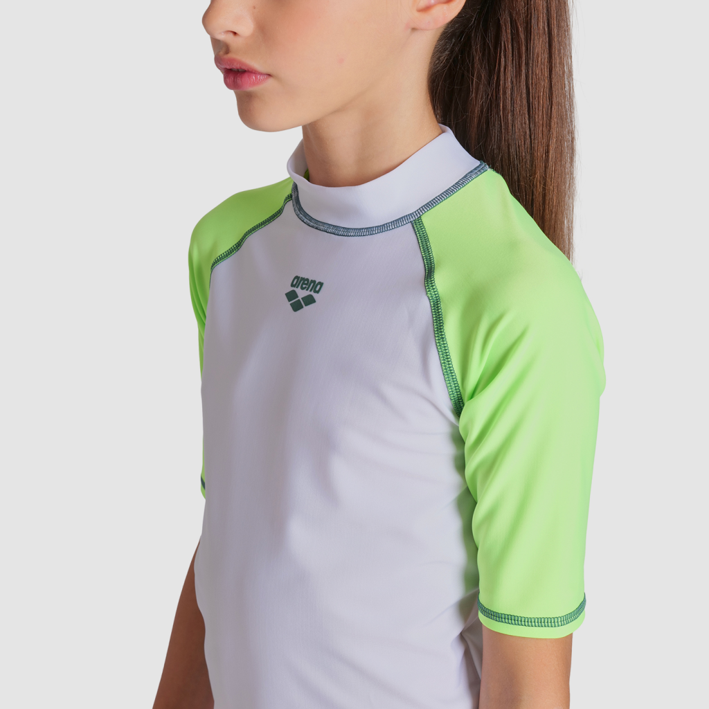 Arena Jr Unisex Arena Rash Vest S/S Graphic UV Shirt in WEISS